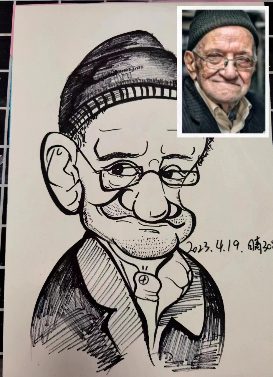 线描抽象人物画.