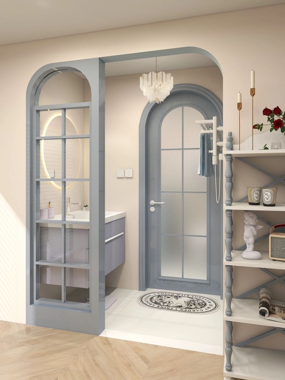 卫生间|清新奶油蓝也太治愈了吧 96好清新的奶油蓝卫生间,地面是奶