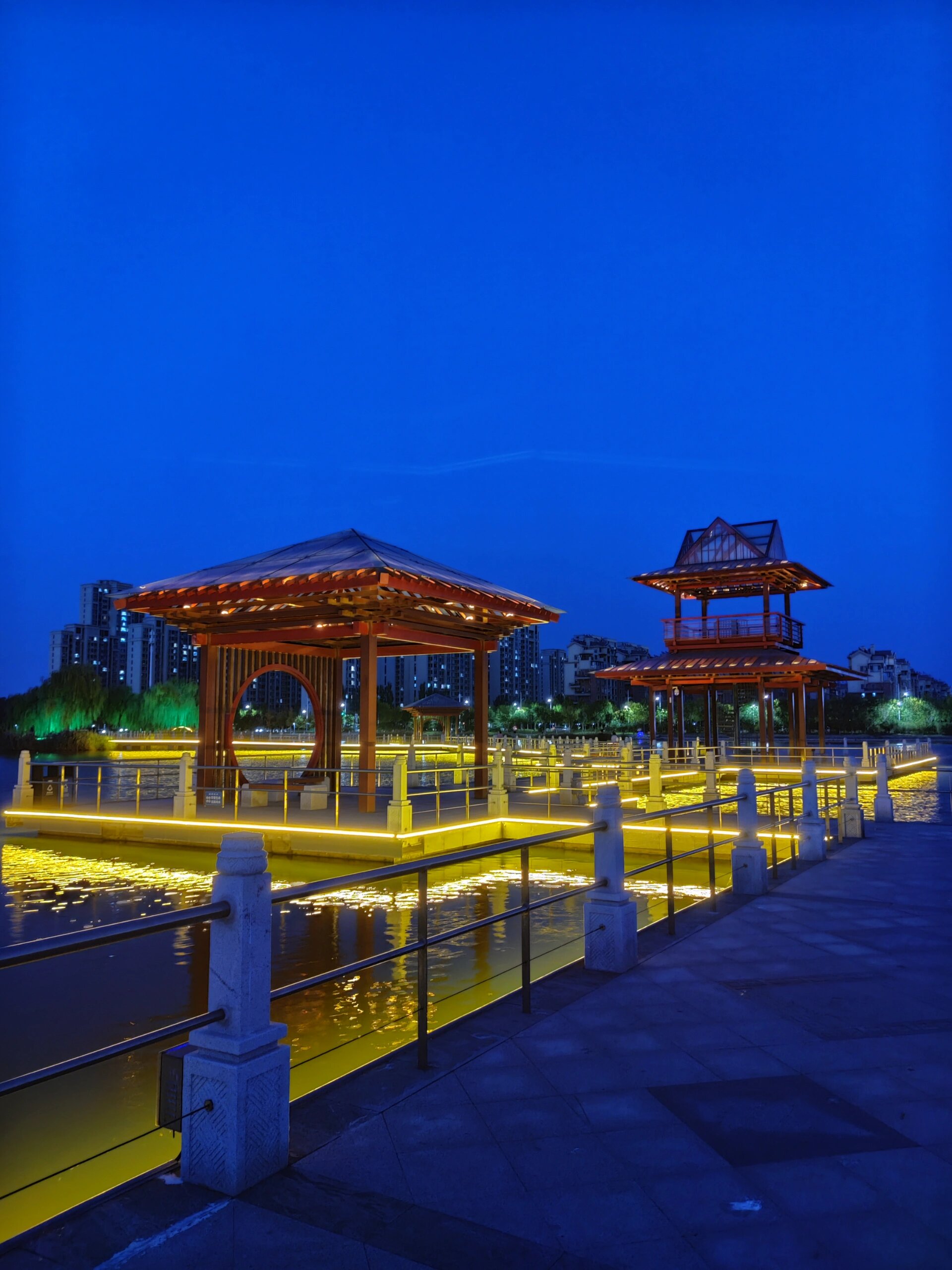 秋月湖公园夜景