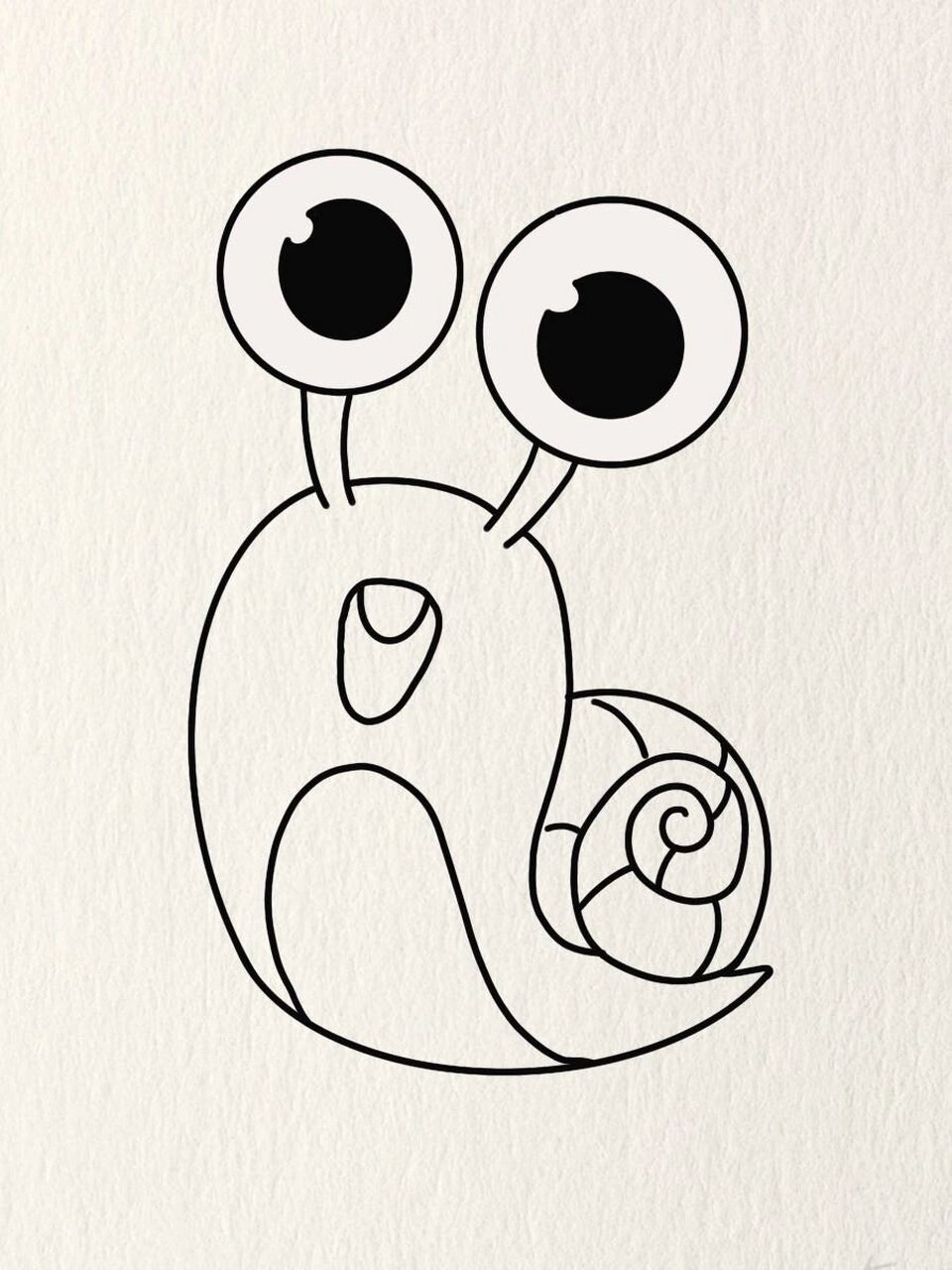 简笔画教程—大眼蜗牛 不同的蜗牛