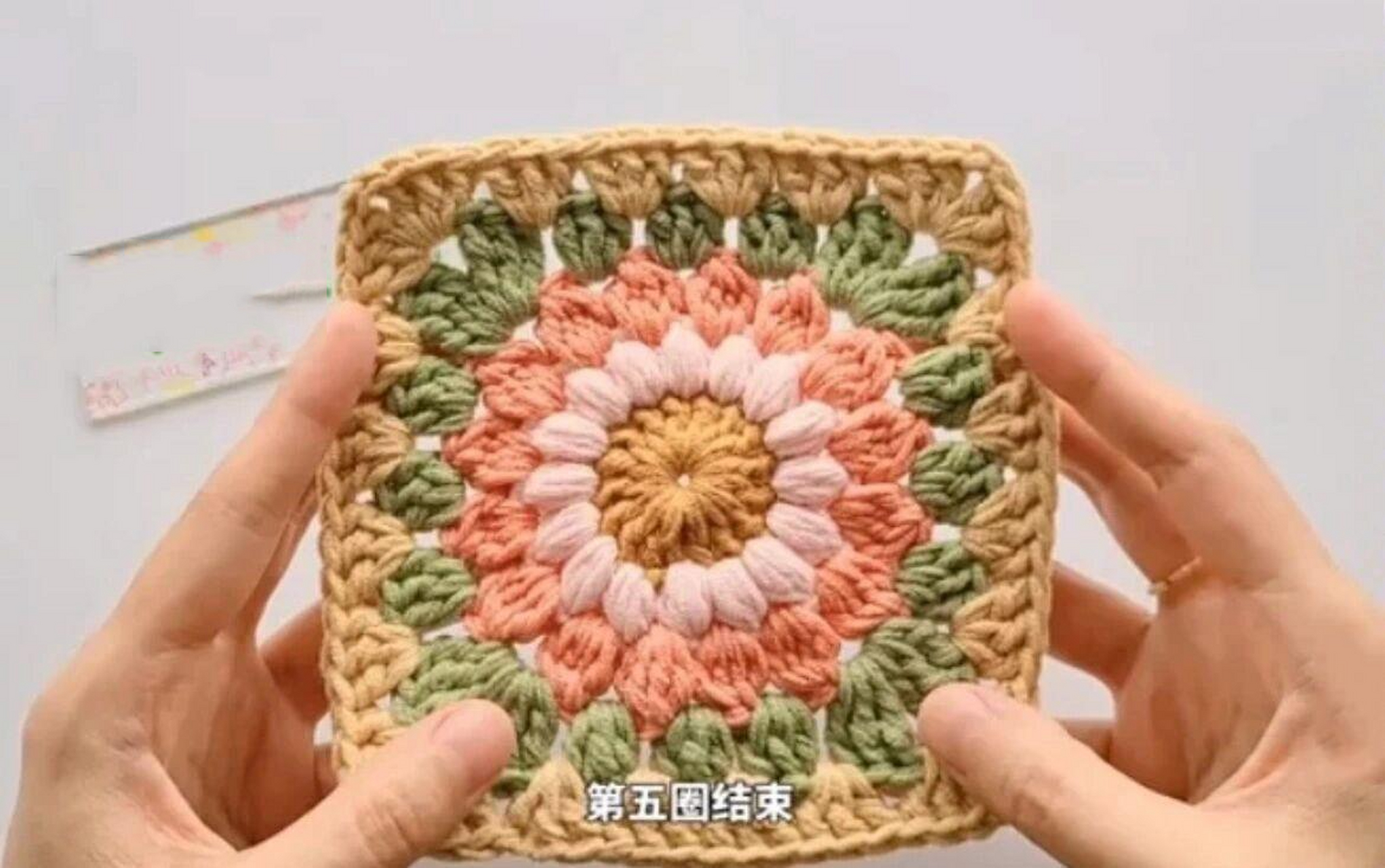 小师妹祖母方格斜挎包(附图解) 单元格花片 1.