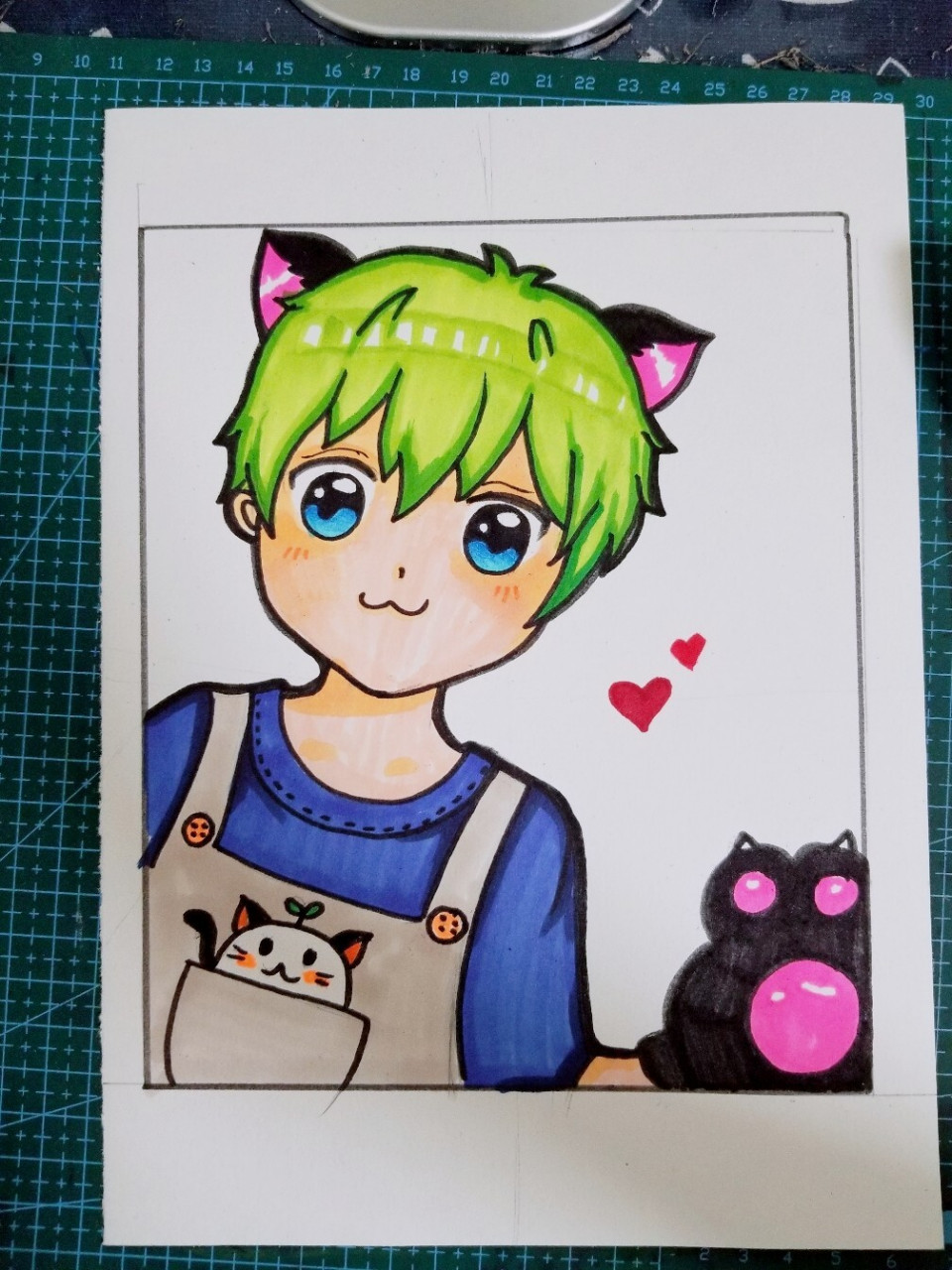 动漫人物 马克笔#动漫#漫画#儿童画#猫女孩 #与动漫的日常