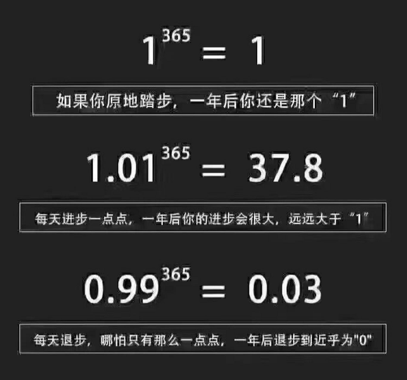 每天努力一点点7815 每天进步0.1和每天退步0.