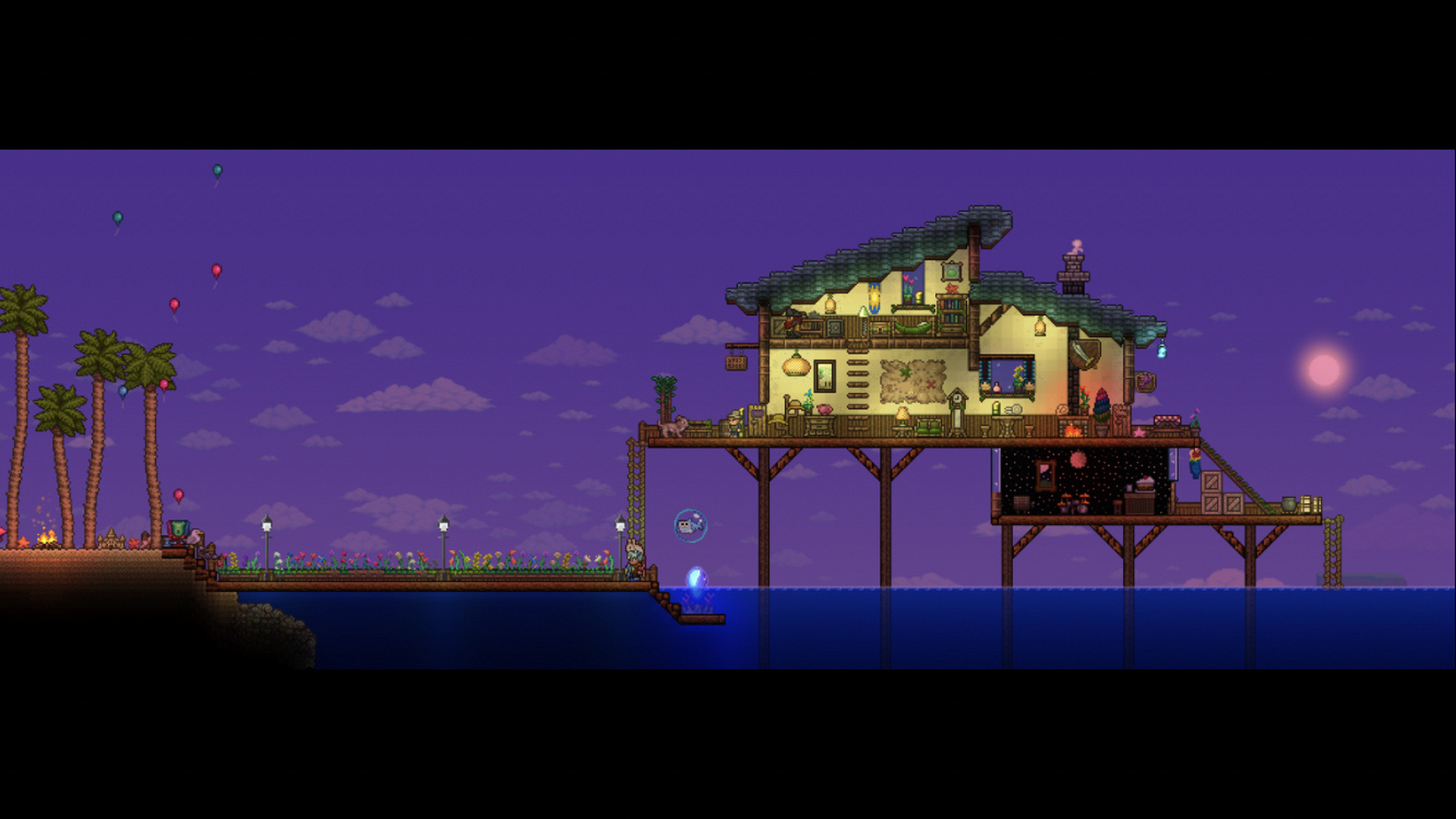 泰拉瑞亚|海边小屋 没过多久海滩就被腐蚀了