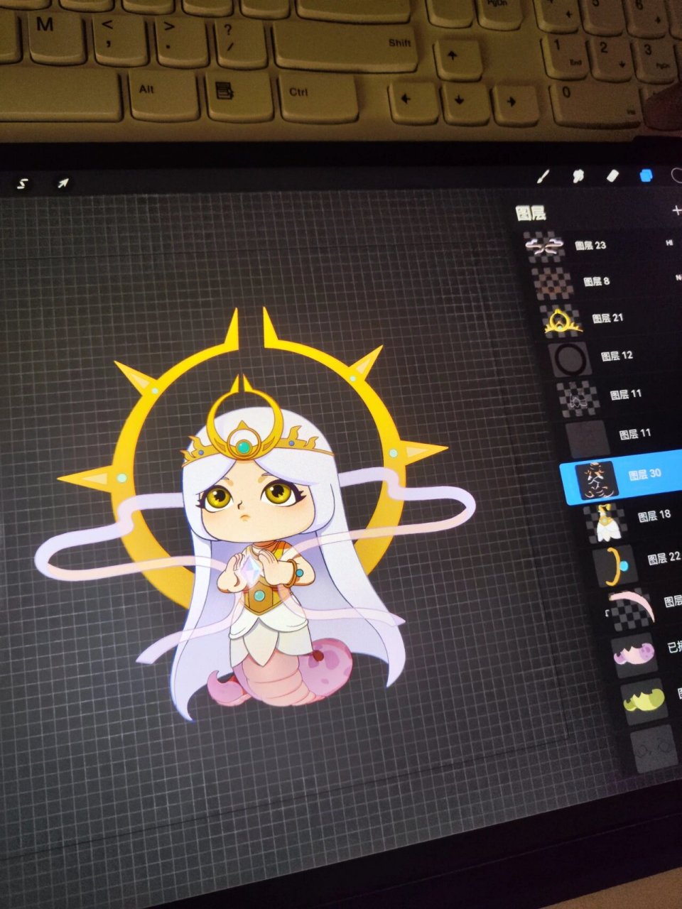 q版女娲形象 记录一下线稿到模型的制作过程