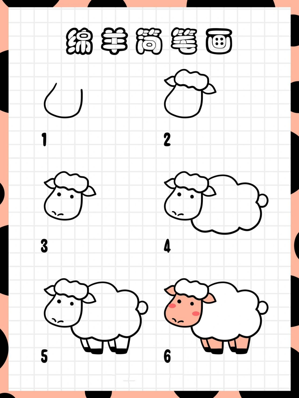 尼尼简笔画教程丨绵羊简笔画  vol.