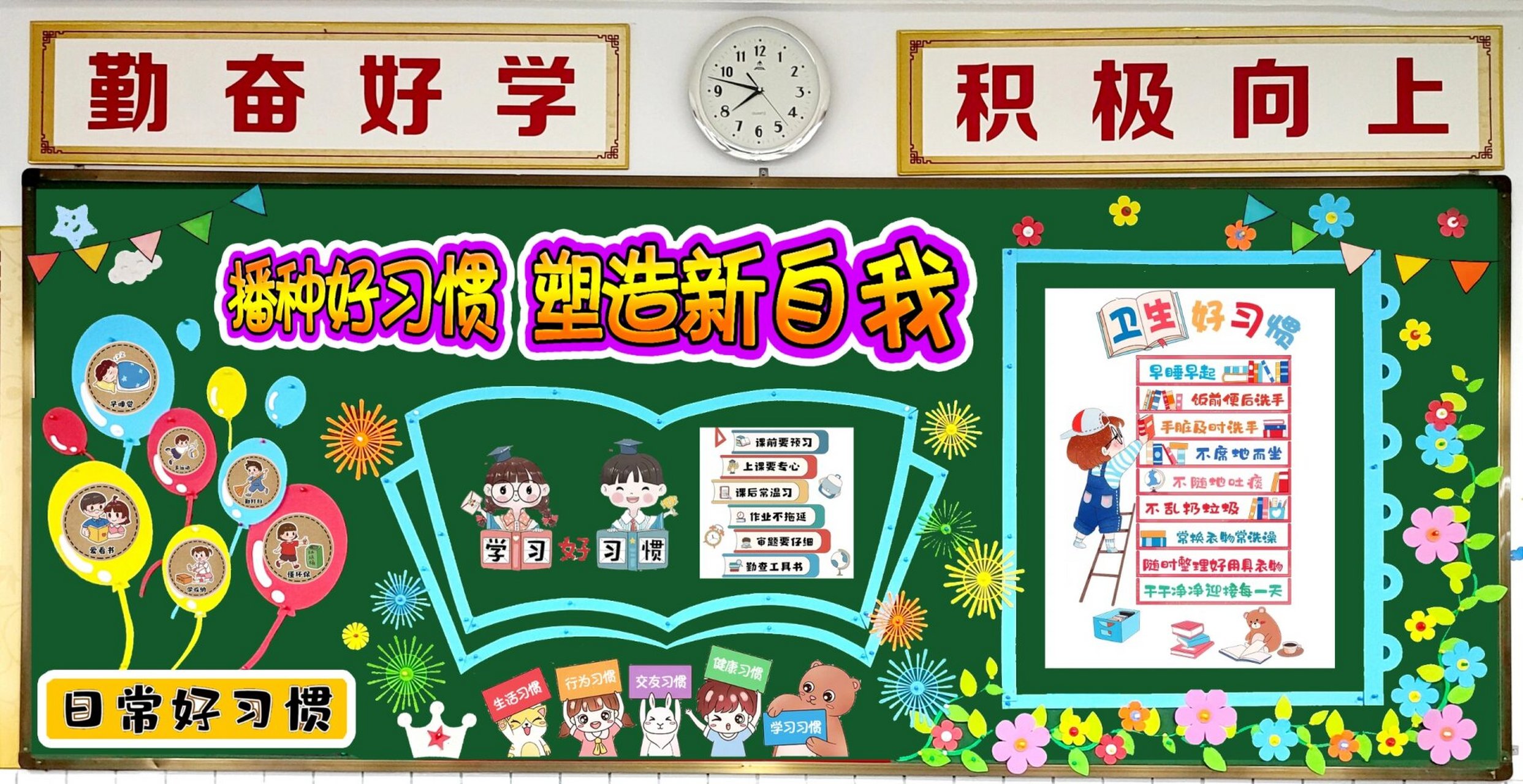 黑板报|播种好习惯 塑造新自我 图片来源:,淘宝