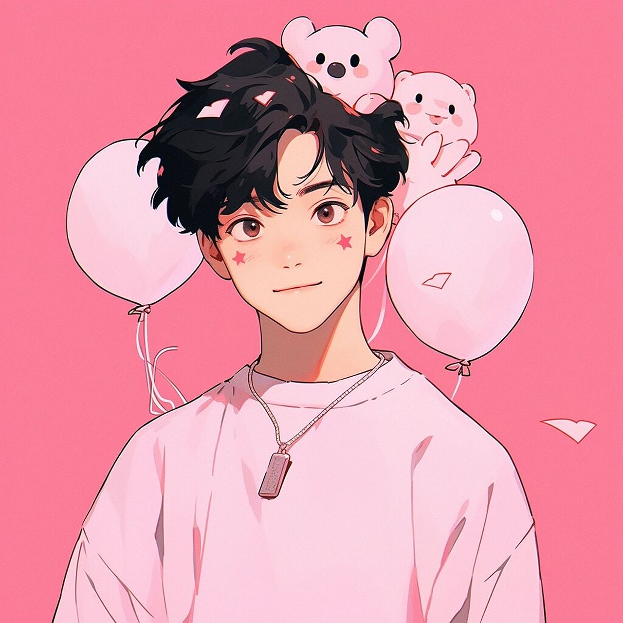 mj|极简粉色男生头像