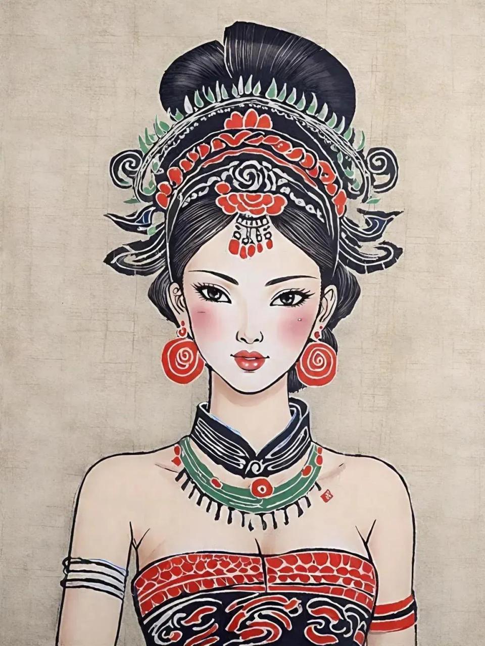 异域风情美女手绘插画 爆料