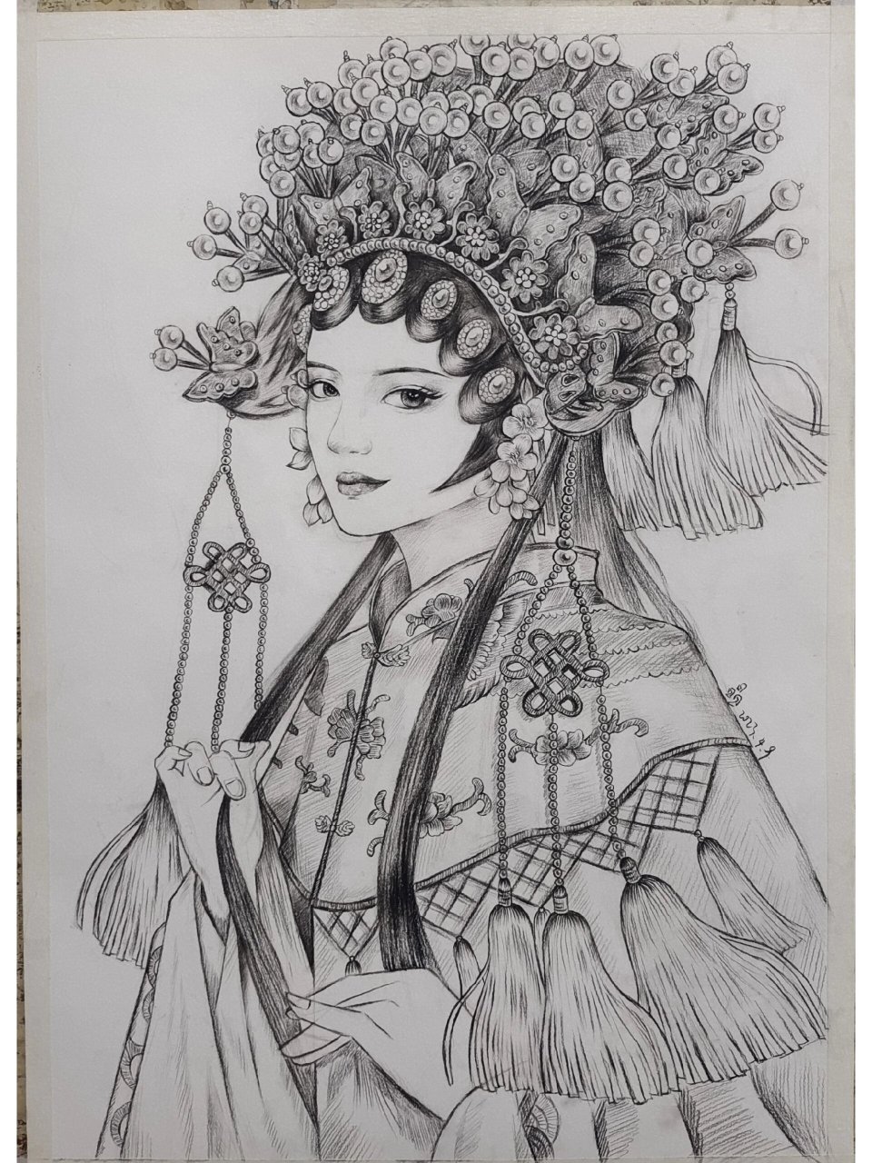 绘画临摹  4k素描戏曲人物