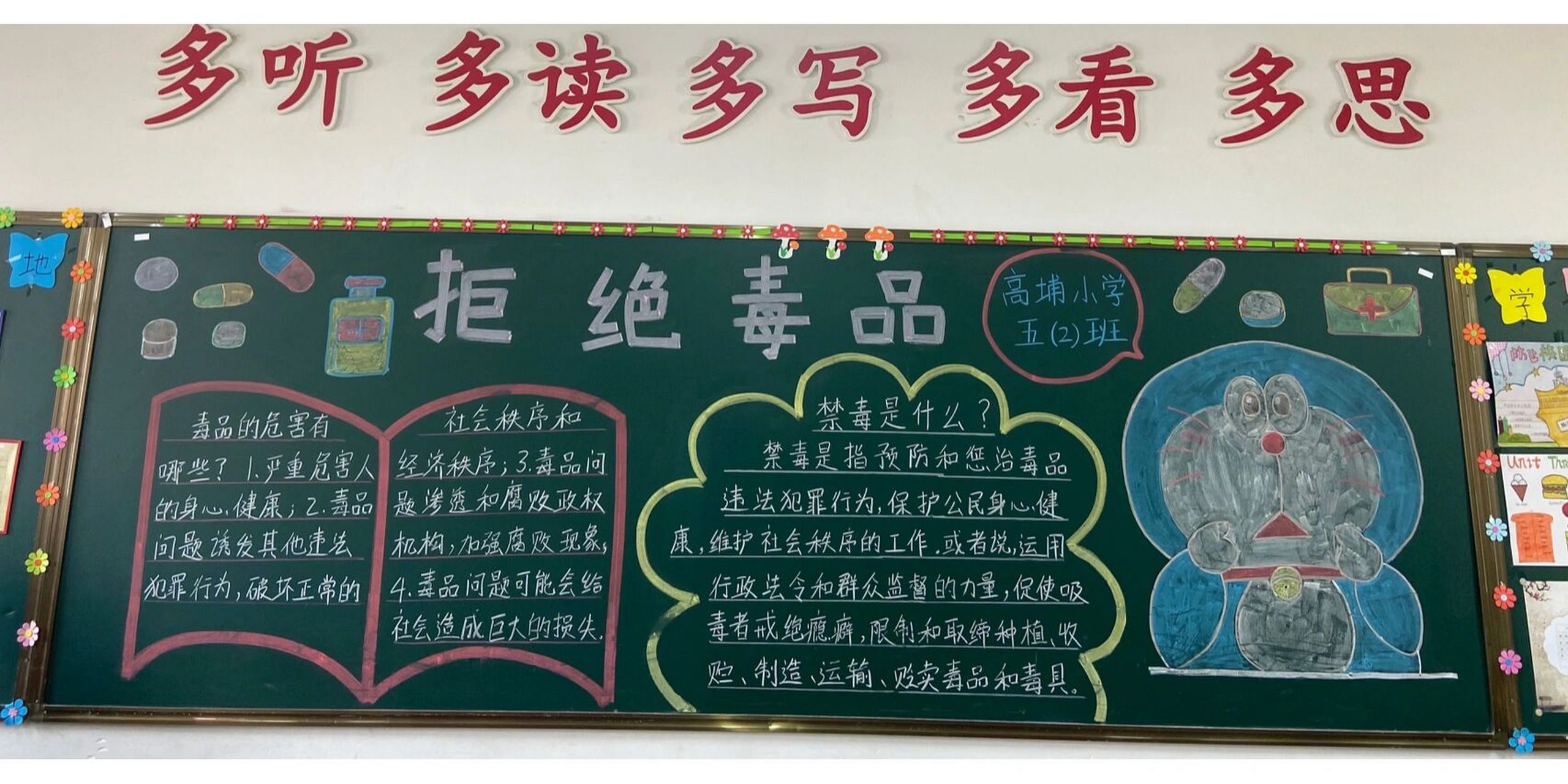 禁毒主题黑板报