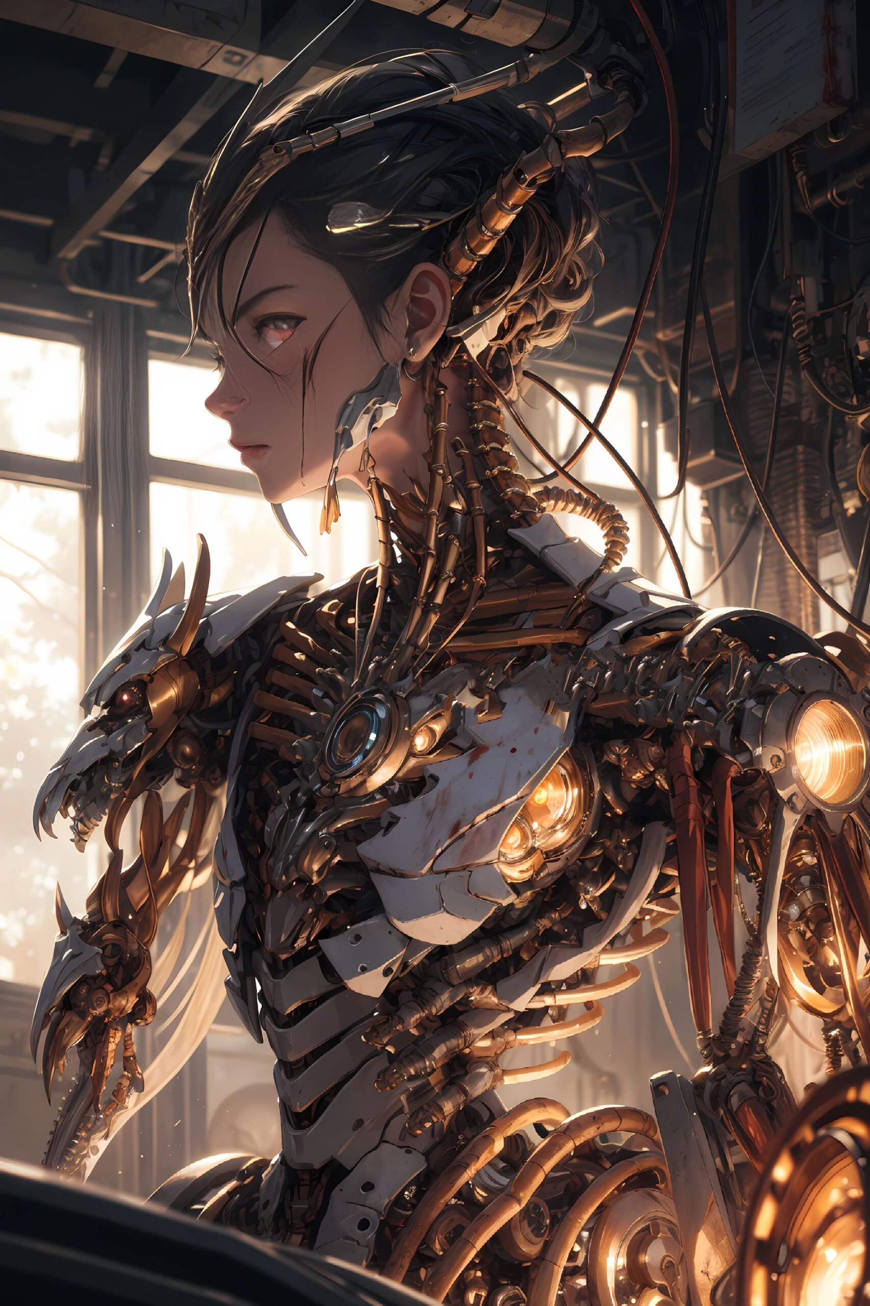 ai绘图机甲机娘未来科幻4k手机壁纸