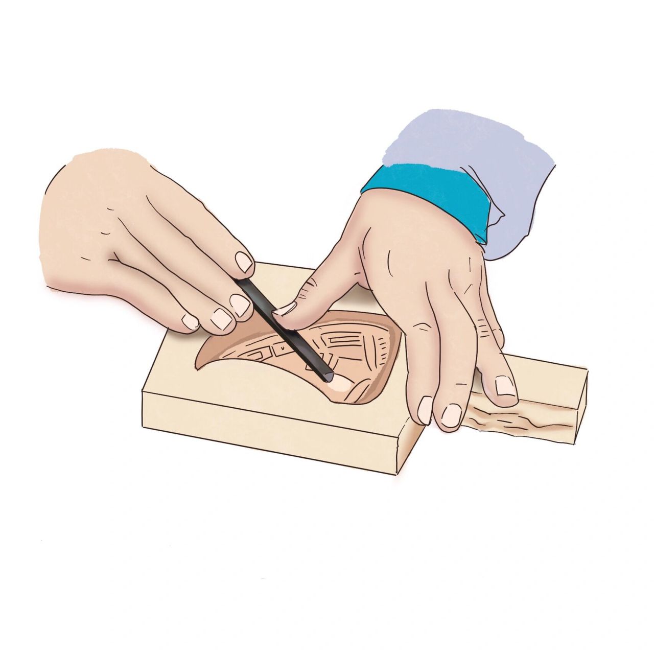 潮汕插画|"粿"系列之红桃粿 94鲜红皮色的红桃粿象征着红红火火,是