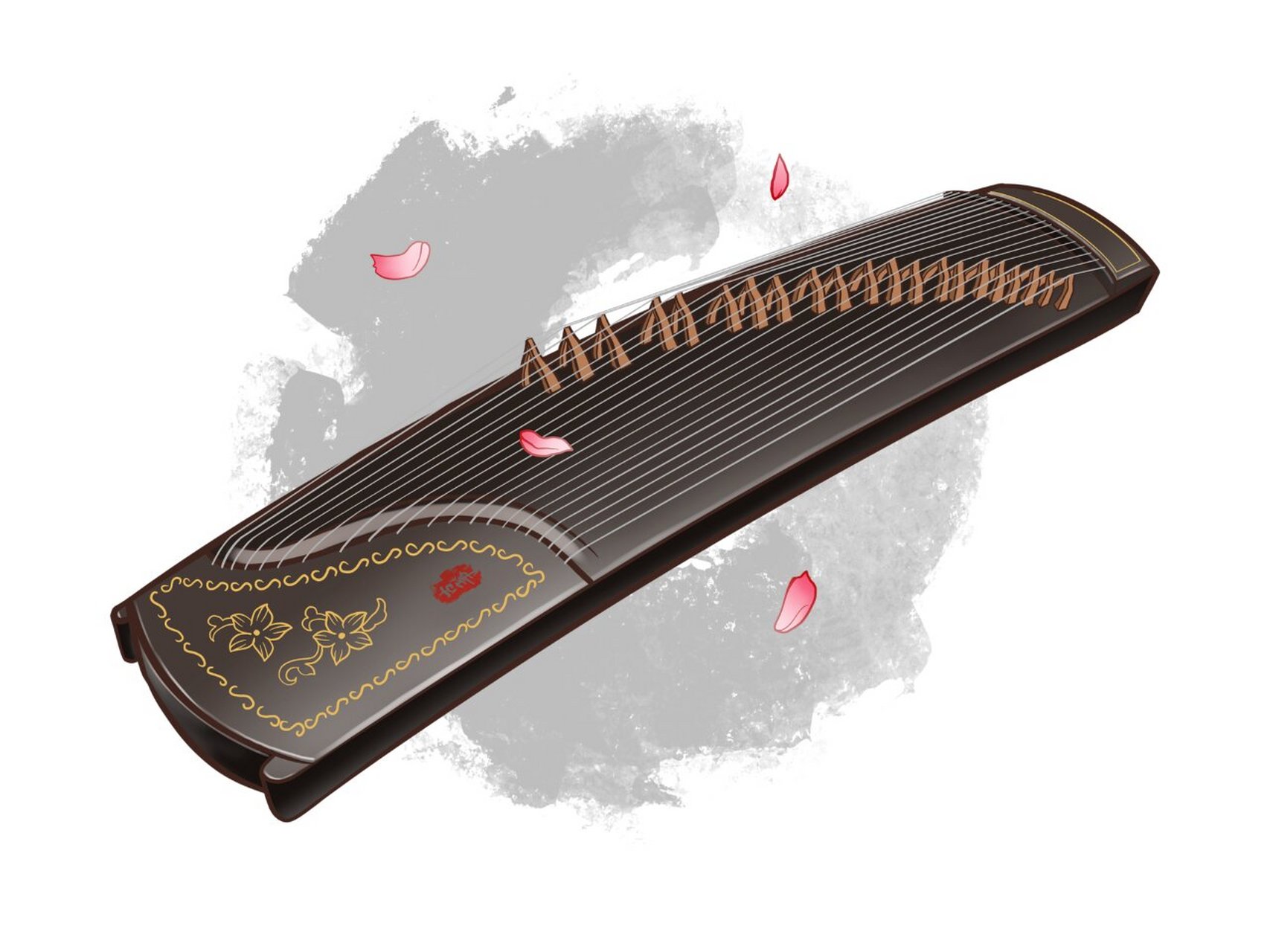 古风素材 | 传统乐器之【古筝】| 免抠元素 no:005 96 今天分享的是