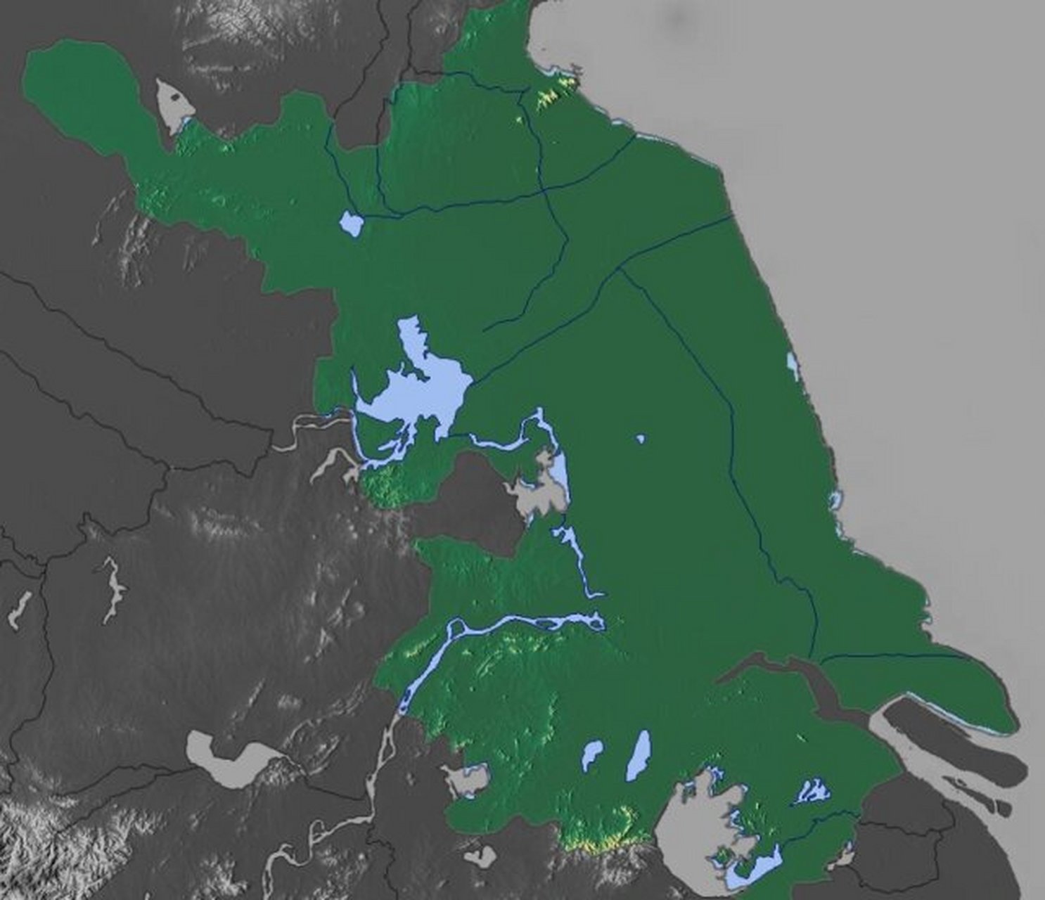 江苏省地形图 江苏地形以平原为主,江苏陆地面积为103229.