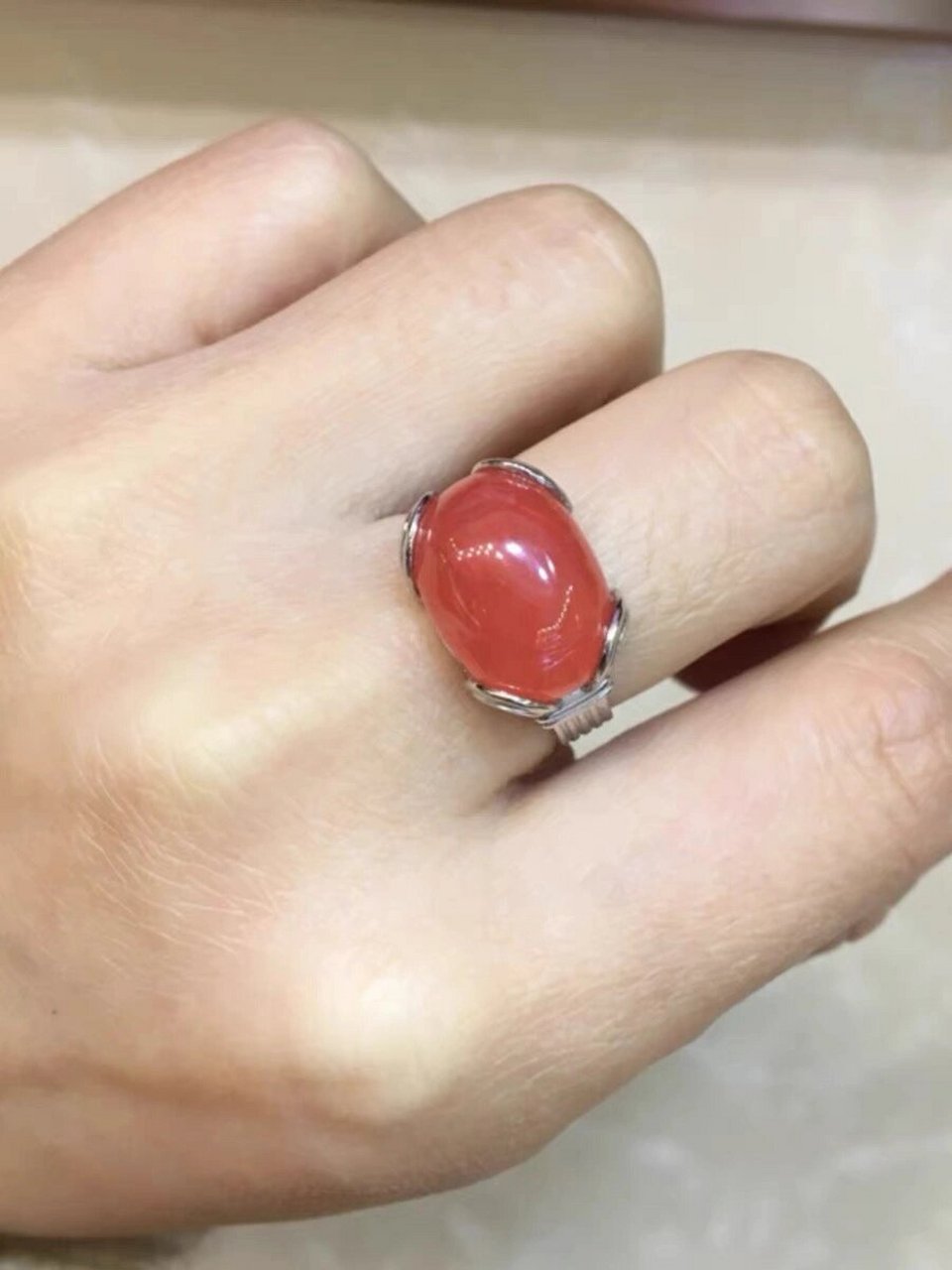 冰种红纹石戒指步步惊心若曦刘诗诗同款 款是订做款 步步惊心若曦款