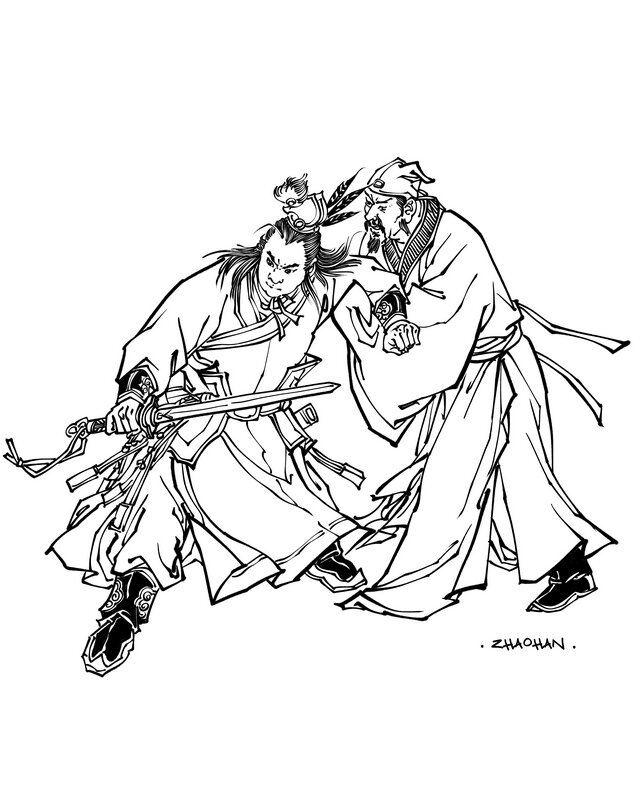 古代将领 传统白描 线描人物