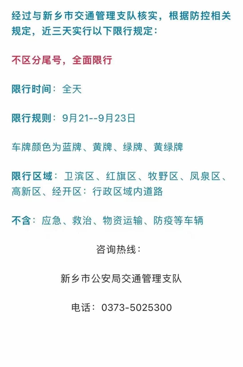 新乡不区分尾号,全面限行?谁能说说这是咋回事?