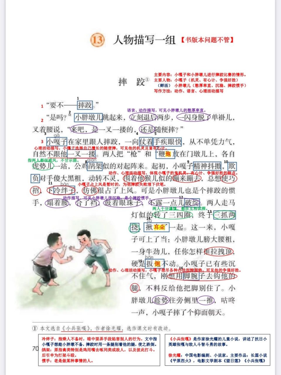 部编版五下语文《摔跤》笔记 它被世人所期待,所仰慕,所赞誉,是由于它
