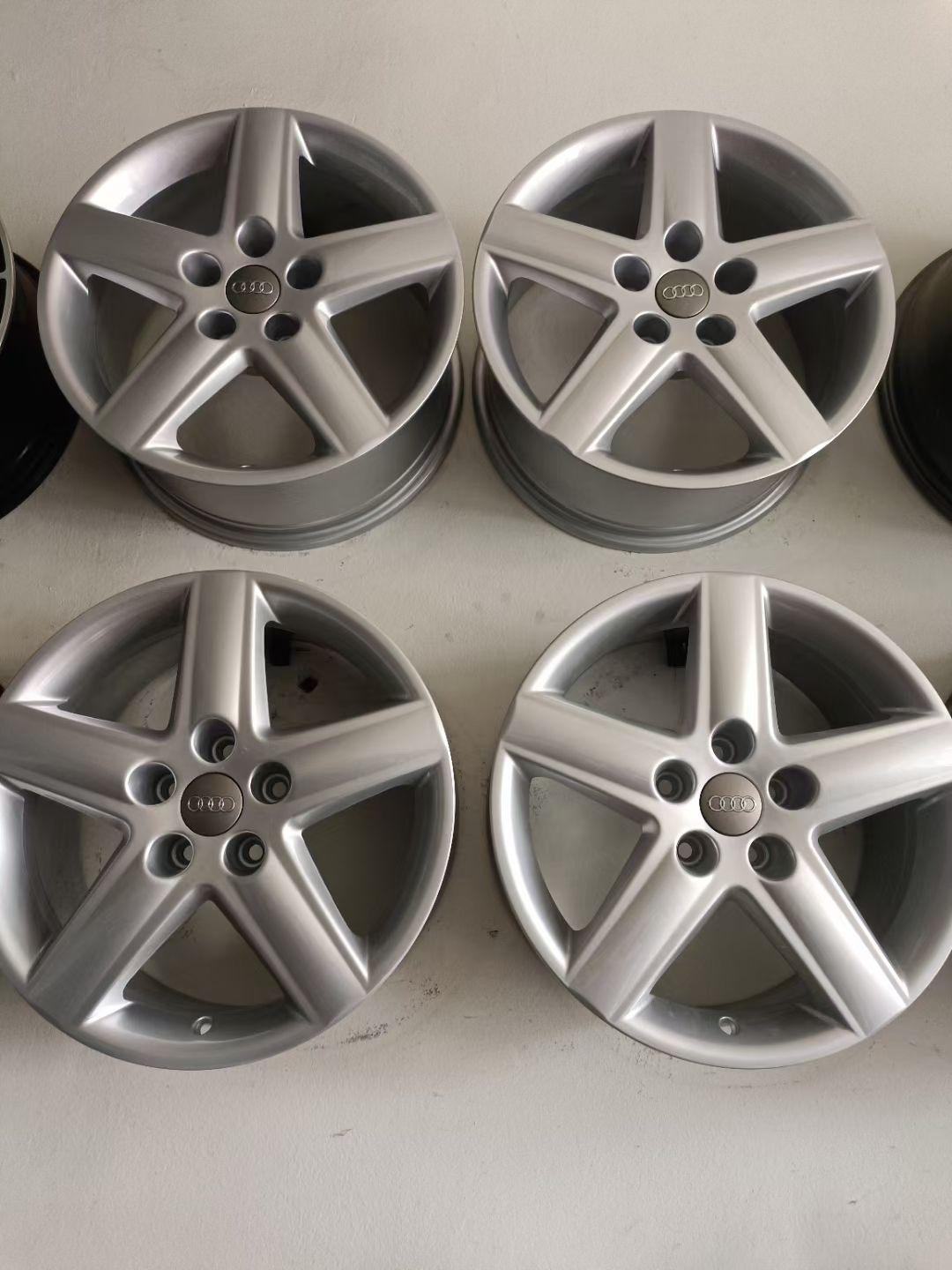 出售奥迪原车经典17寸大五星轮毂,这玩意别问好不好单只重量30斤左右