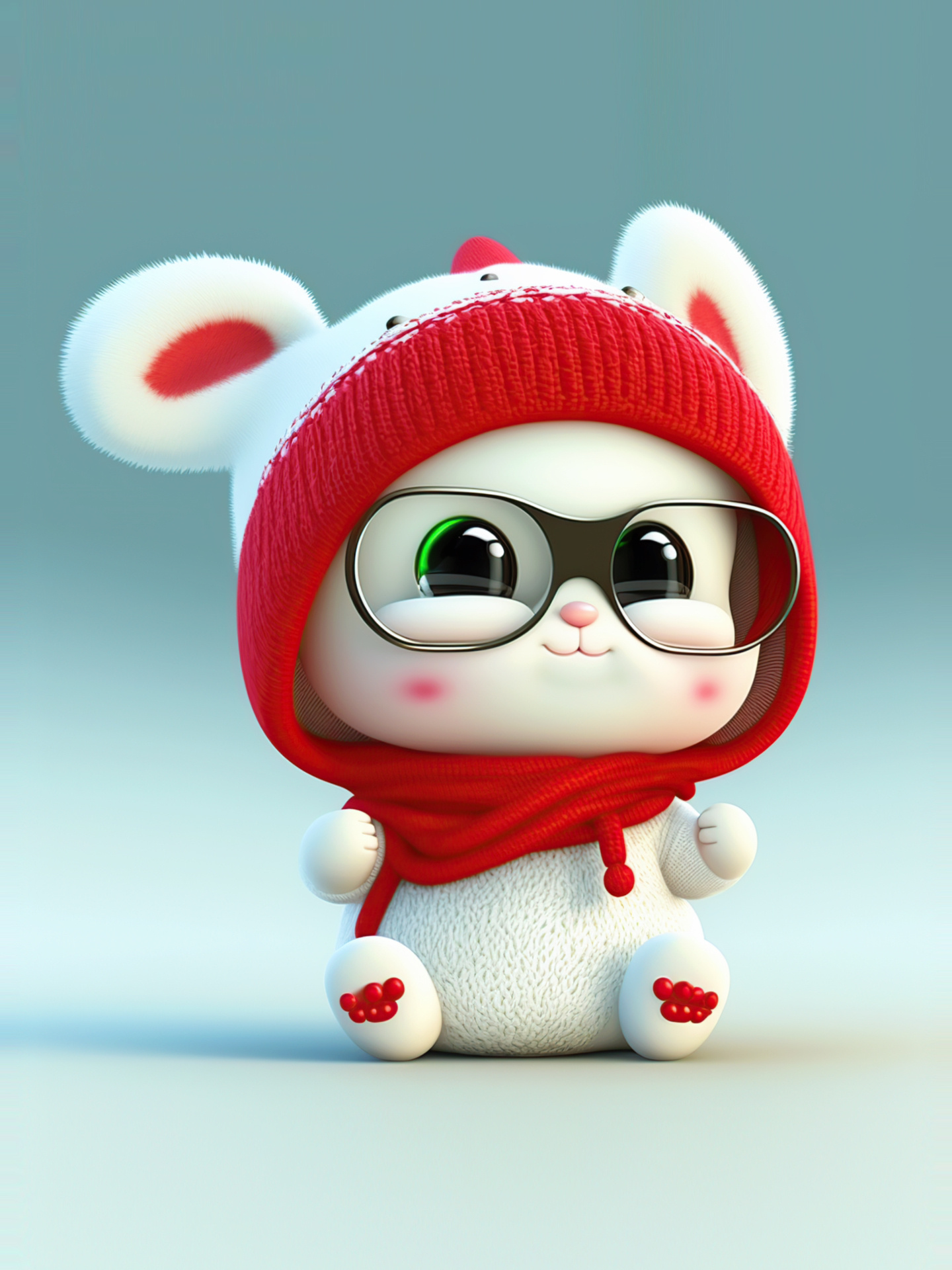 爱看书的呆萌红色兔子来了