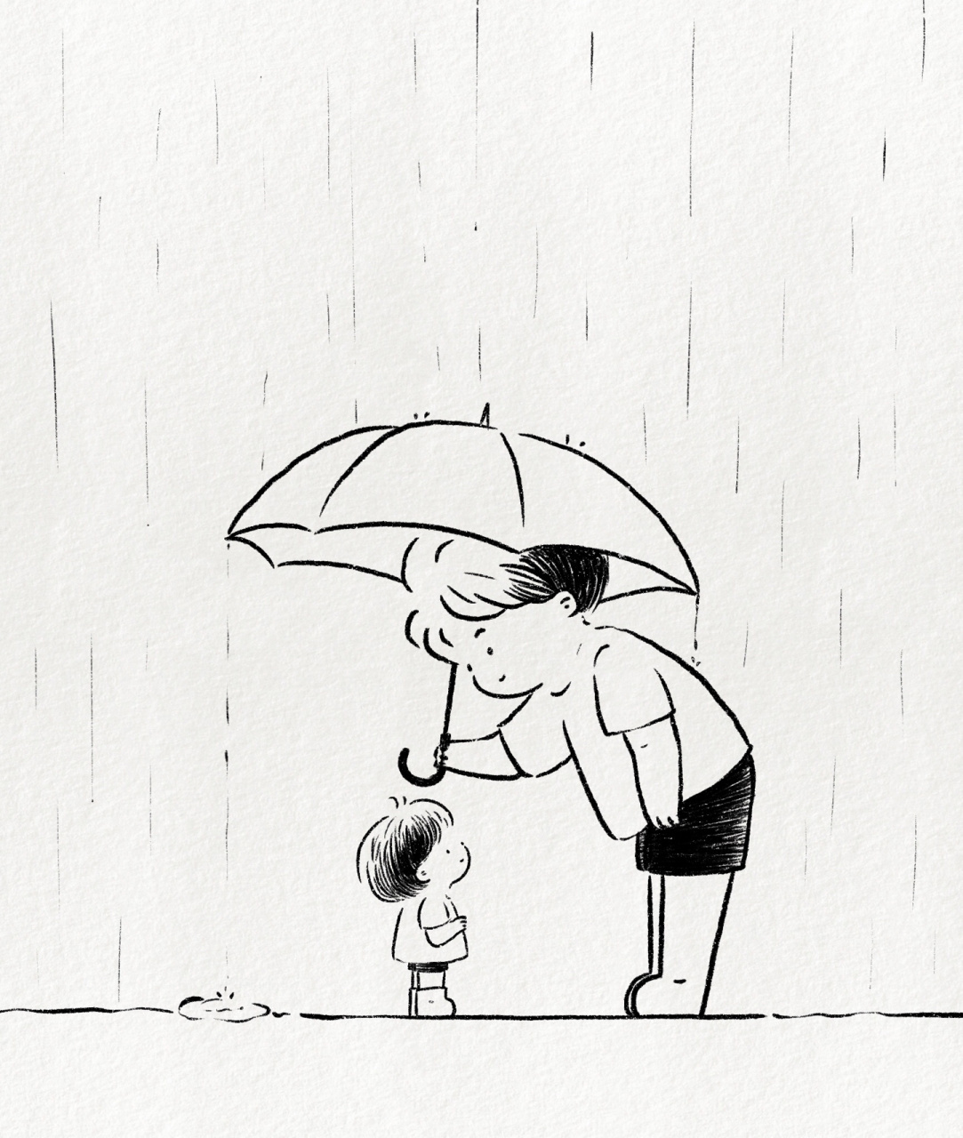 父亲节简笔画教程:一个为你遮风挡雨的男人 记得分点时间时间给他喔