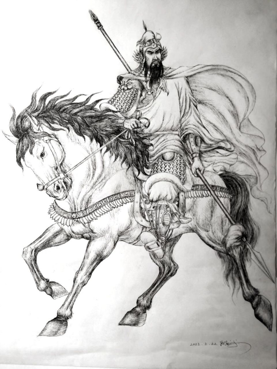 钢笔画—岳飞传