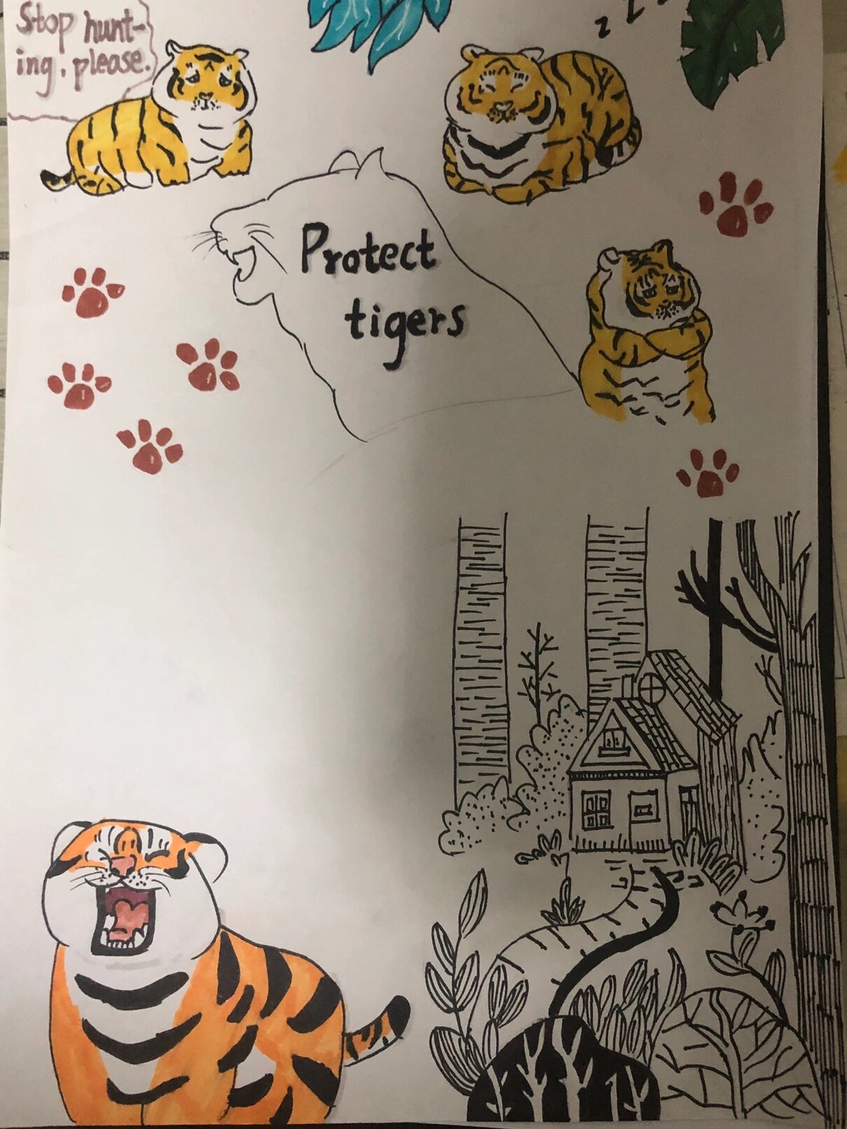 保护老虎海报  protect tigers