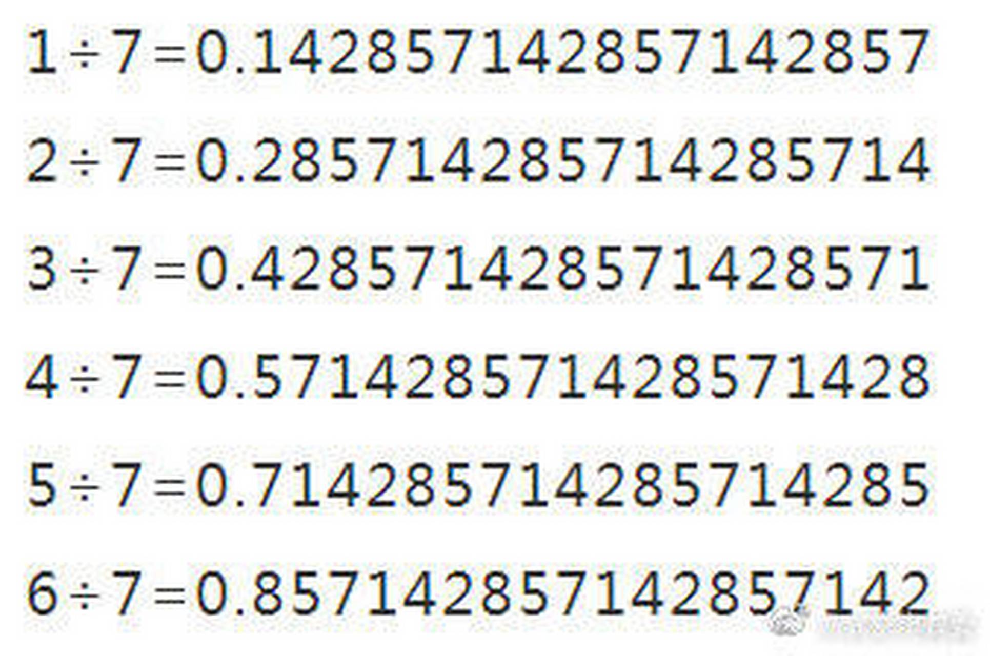 【神奇的数字:142857】142857,又称 "走马灯数",是世界上最著名的几个