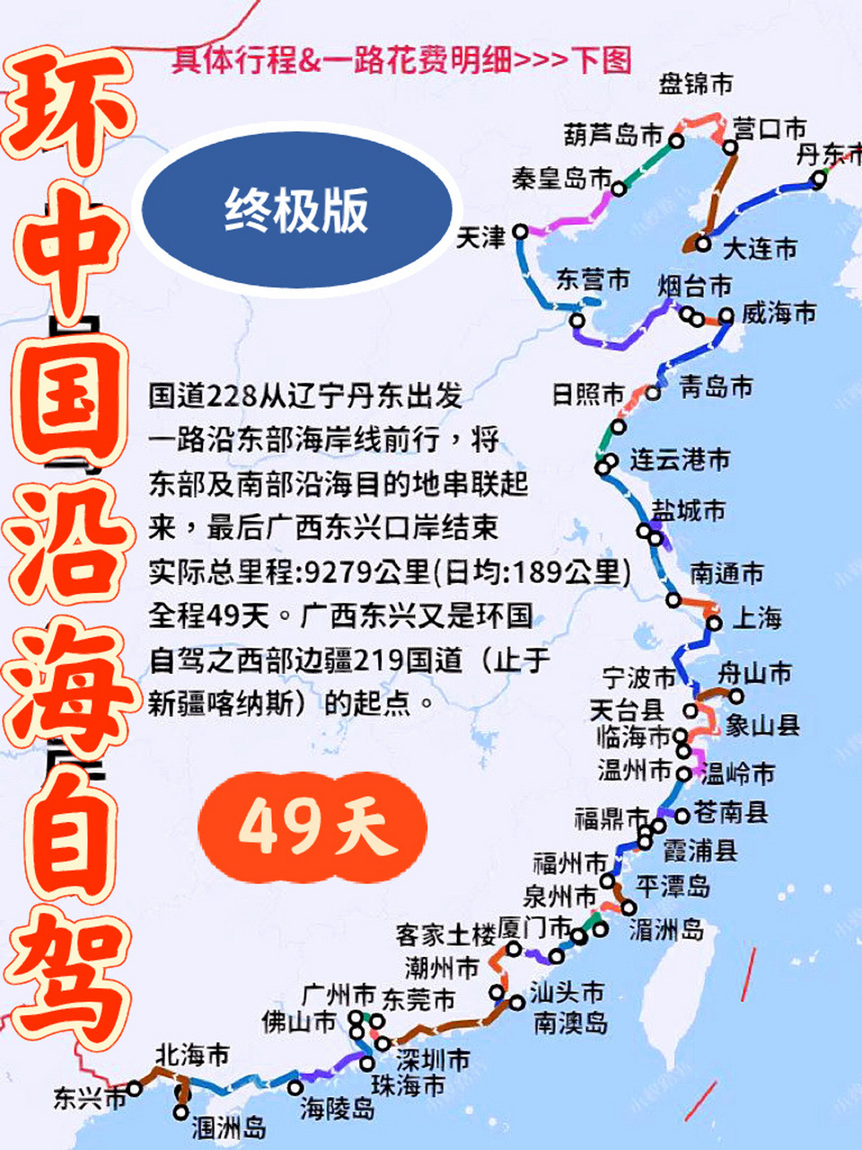 引99自驾圈|环中国自驾之最美海岸线终极版   94以上路线图,不是