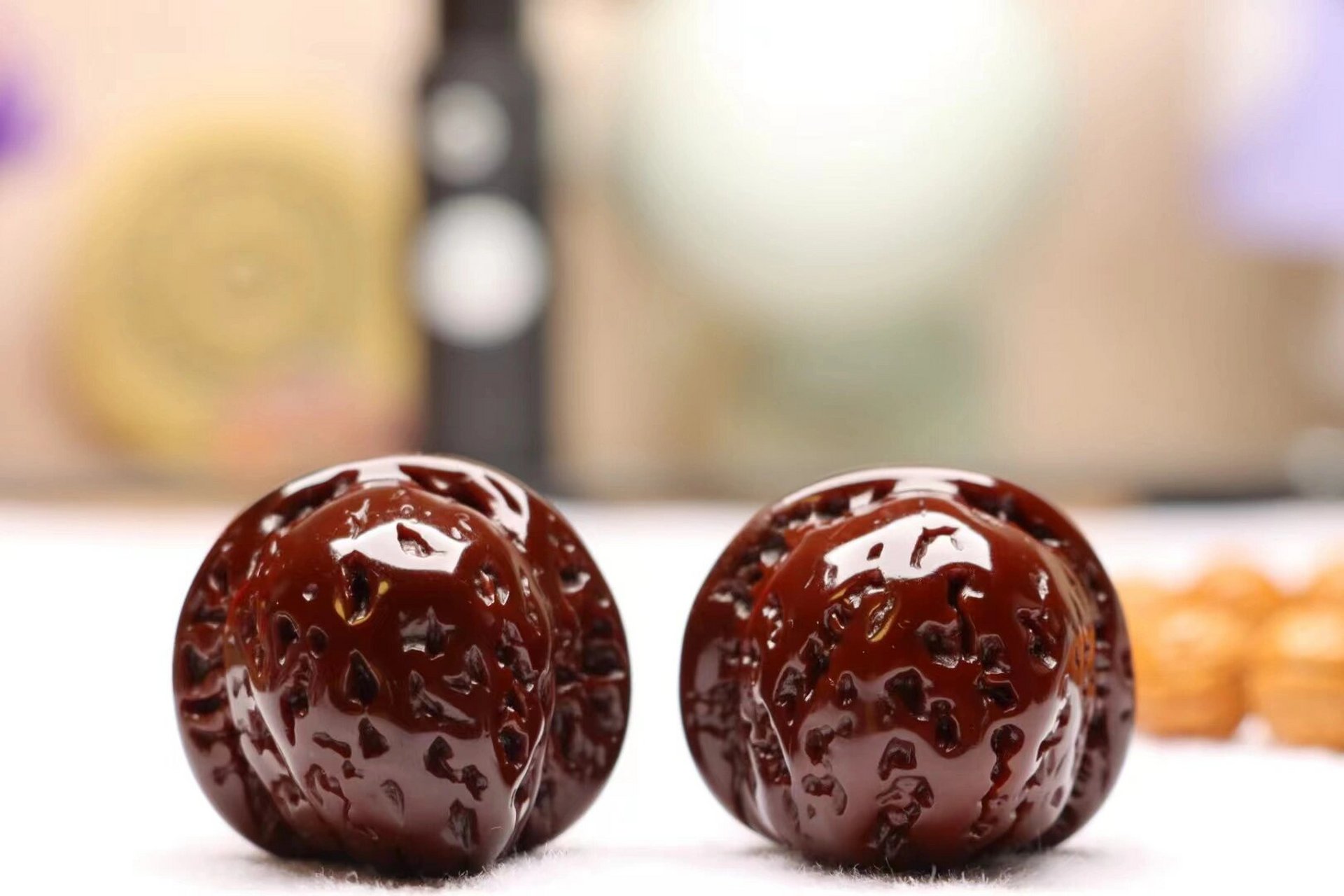 百年狮子头核桃 可上过画报的 百年老核桃狮子头 无论是光泽还是磨损