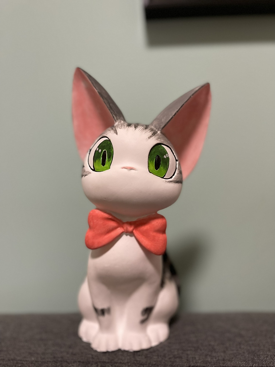 石膏娃娃吉吉猫美短教程来啦 前几天涂了一个小美短的吉吉猫石膏娃娃