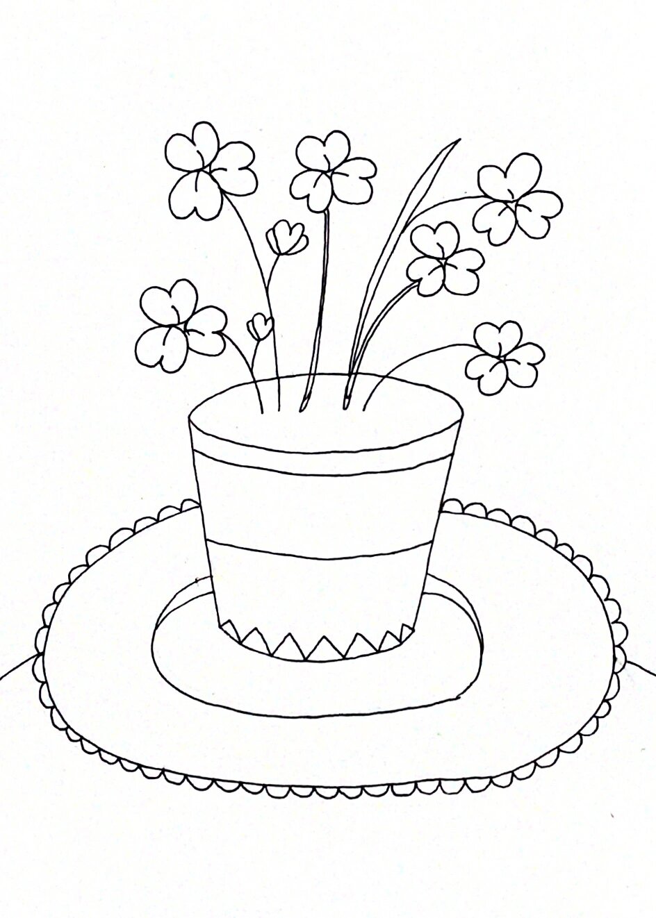 儿童线描画/花盆