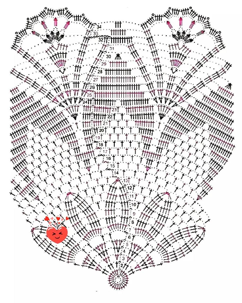 【图解】钩针手工编织 蕾丝餐巾桌布花片图案