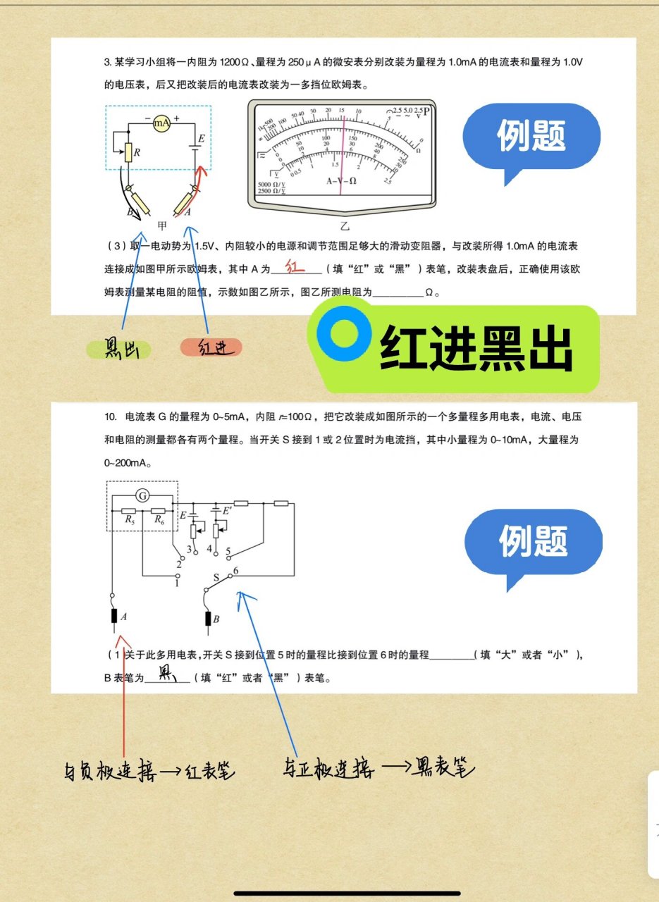 多功能电表红黑表笔图片