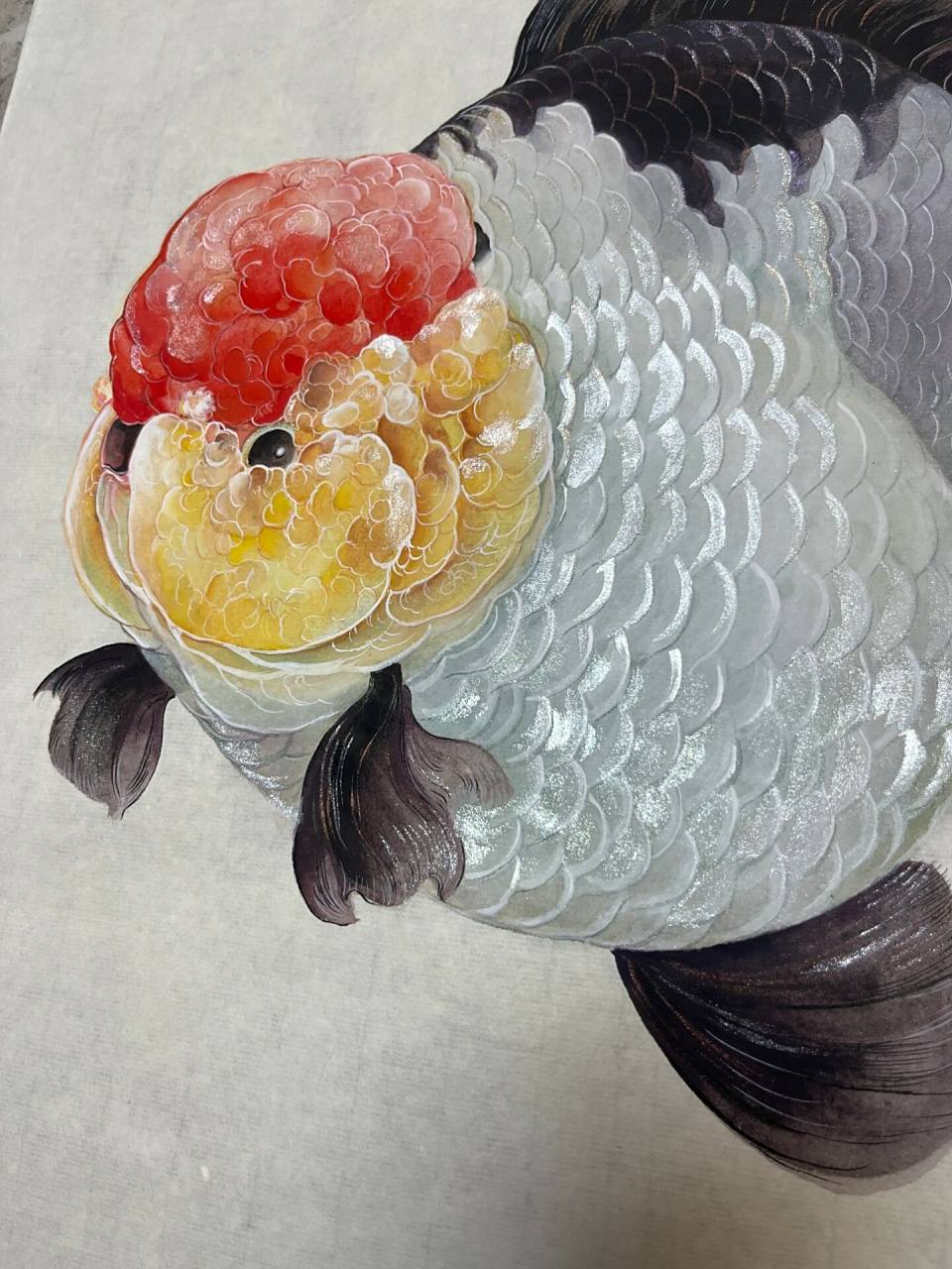 小胖鱼带你走进画中 金鱼手绘进阶中——— 鱼宠小像,一条萌萌哒玛丽