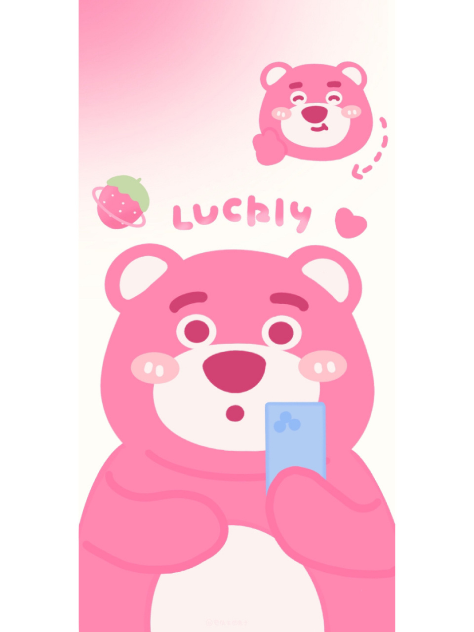 超可爱的草莓熊壁纸快来拥有吧! .