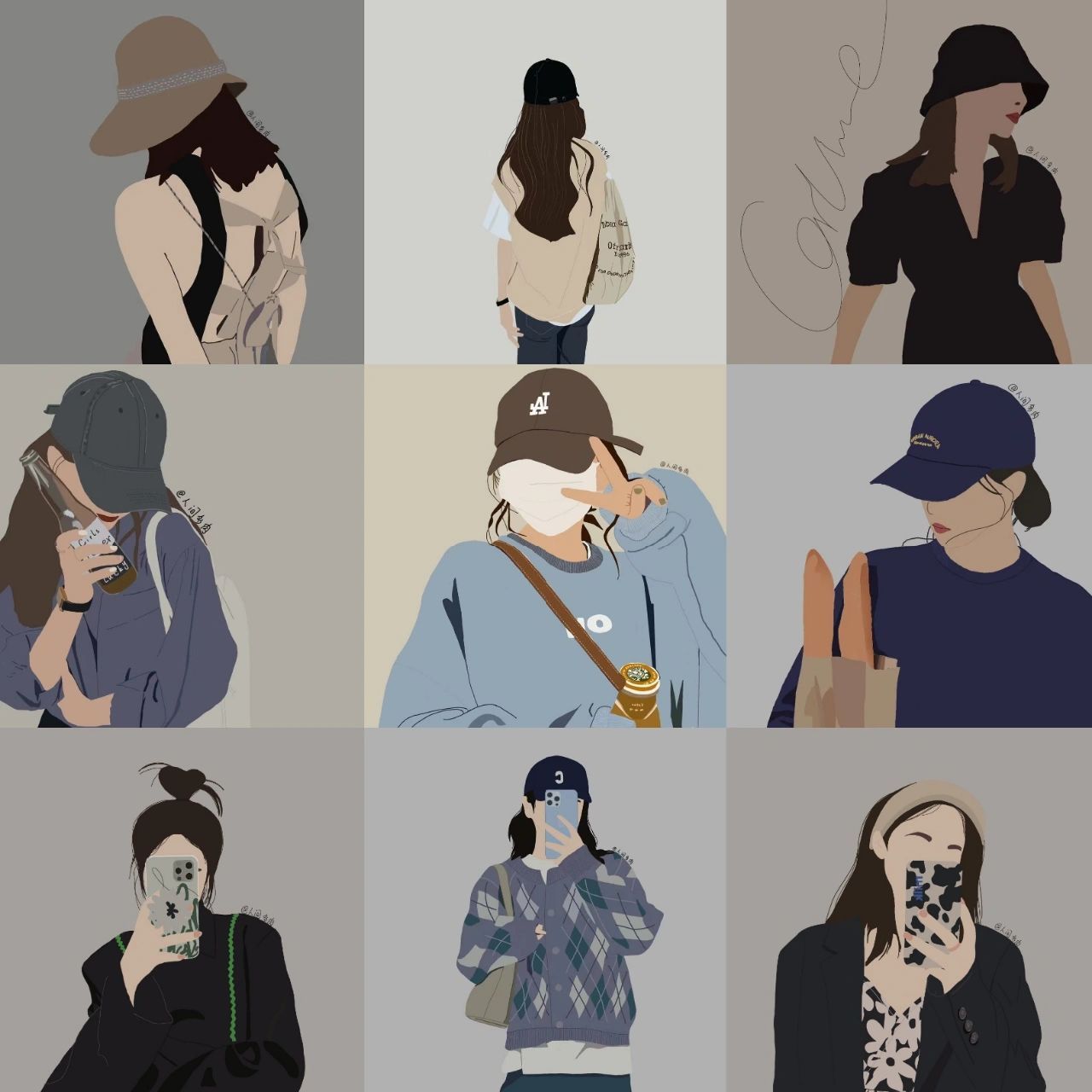 手绘女生头像合集|每日插画|简约风 一位很喜欢的作家——三毛 有人说