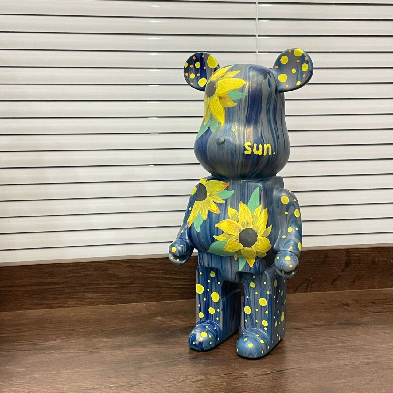 diy流体暴力熊|向日葵97和梵高给的灵感 配色: 16615:酞青蓝 灰