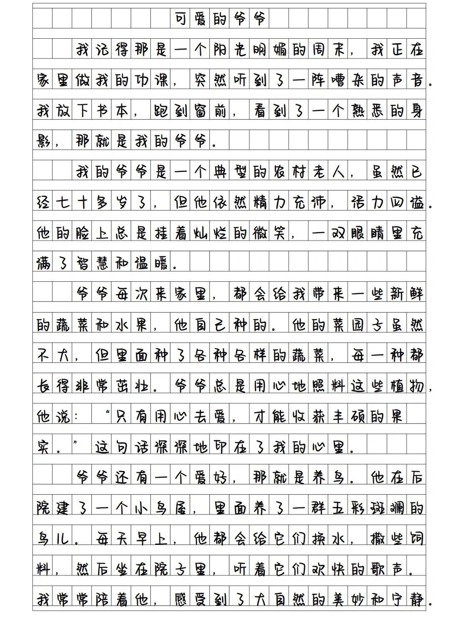 最可爱的人作文500字图片