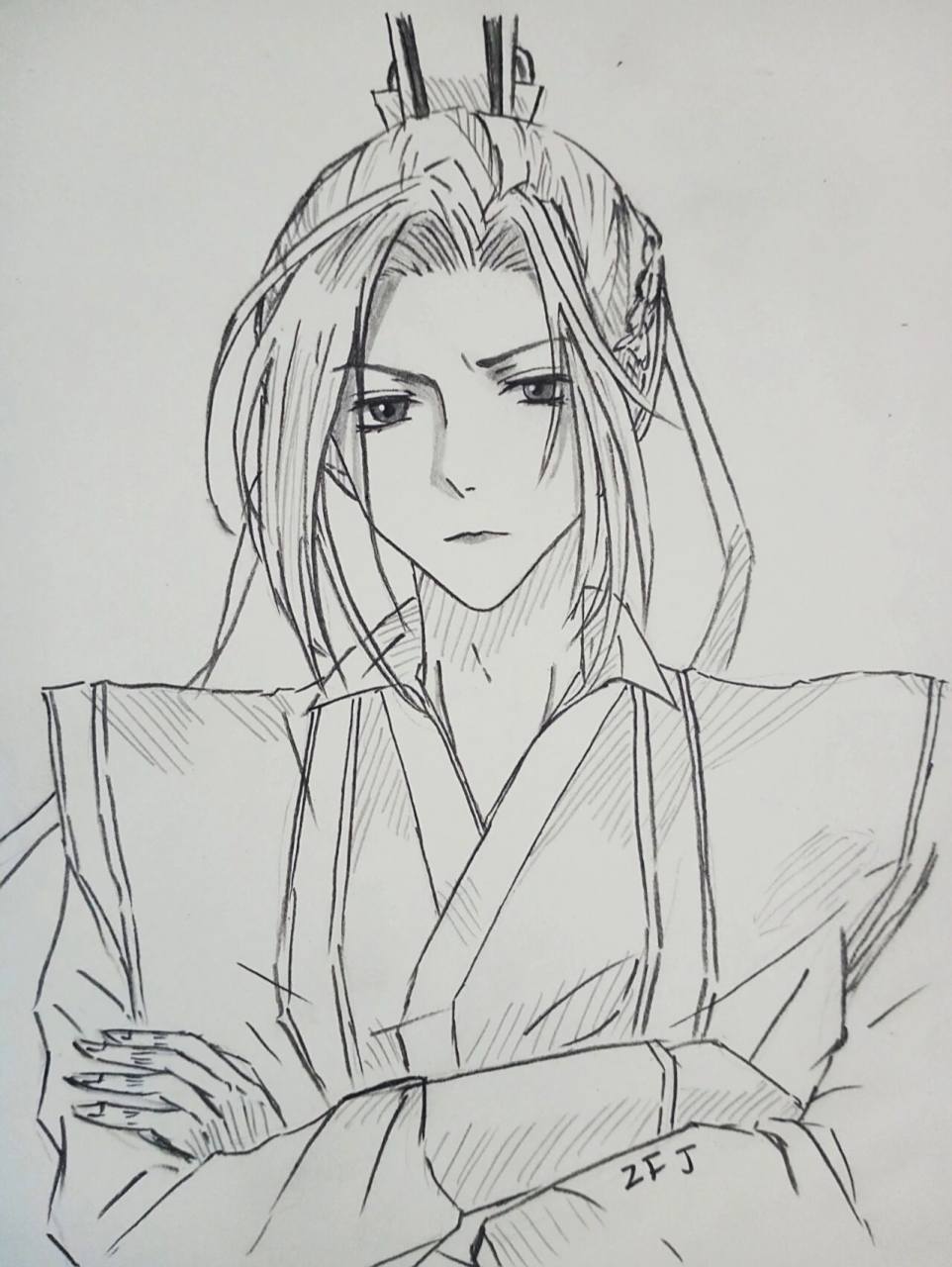 临摹江澄 附过程 今天简简单单画一下,宝子们快学起来     魔道祖师