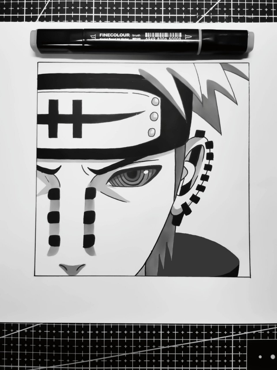 教你画火影 73火影忍者系列动漫人物手绘我～佩恩 73"你看见树,却