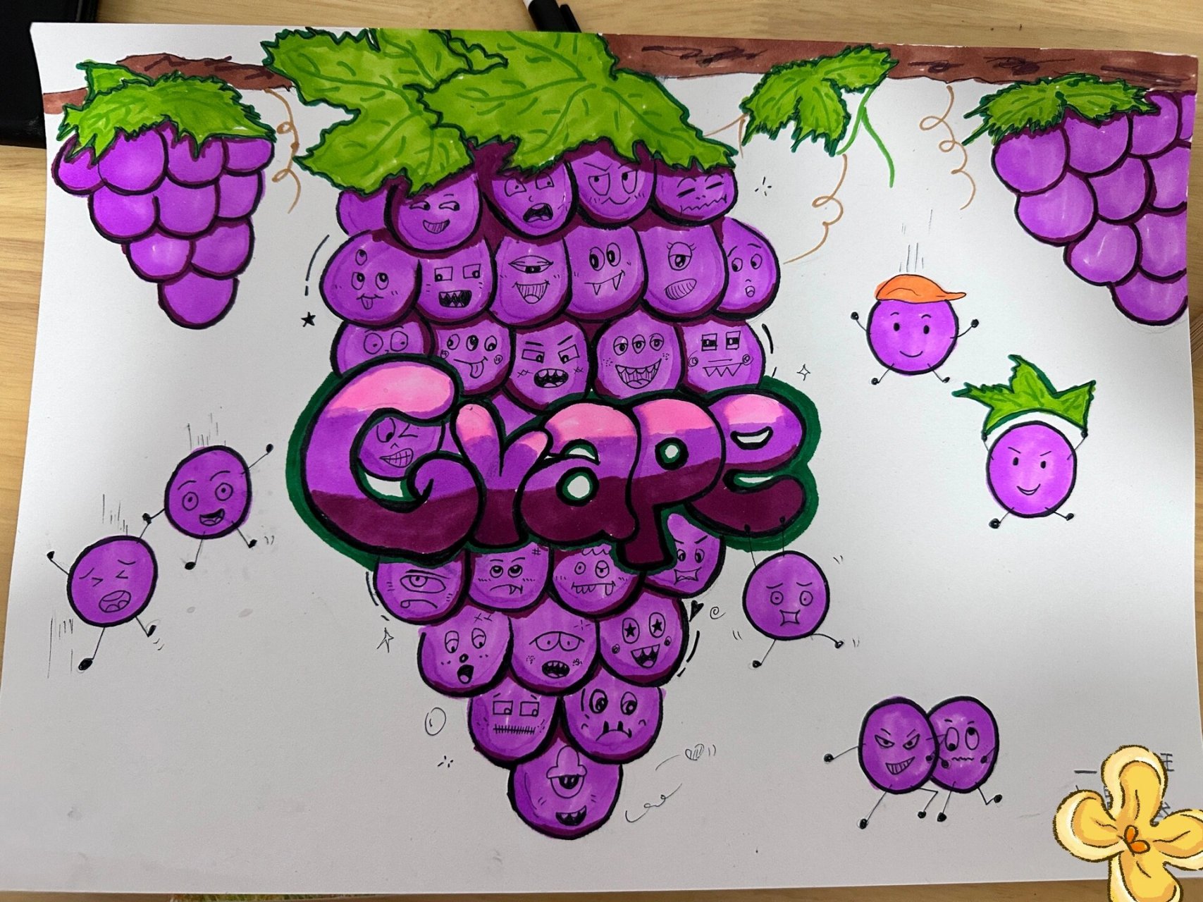 英语单词创意画 是谁35岁还读一年级啊?