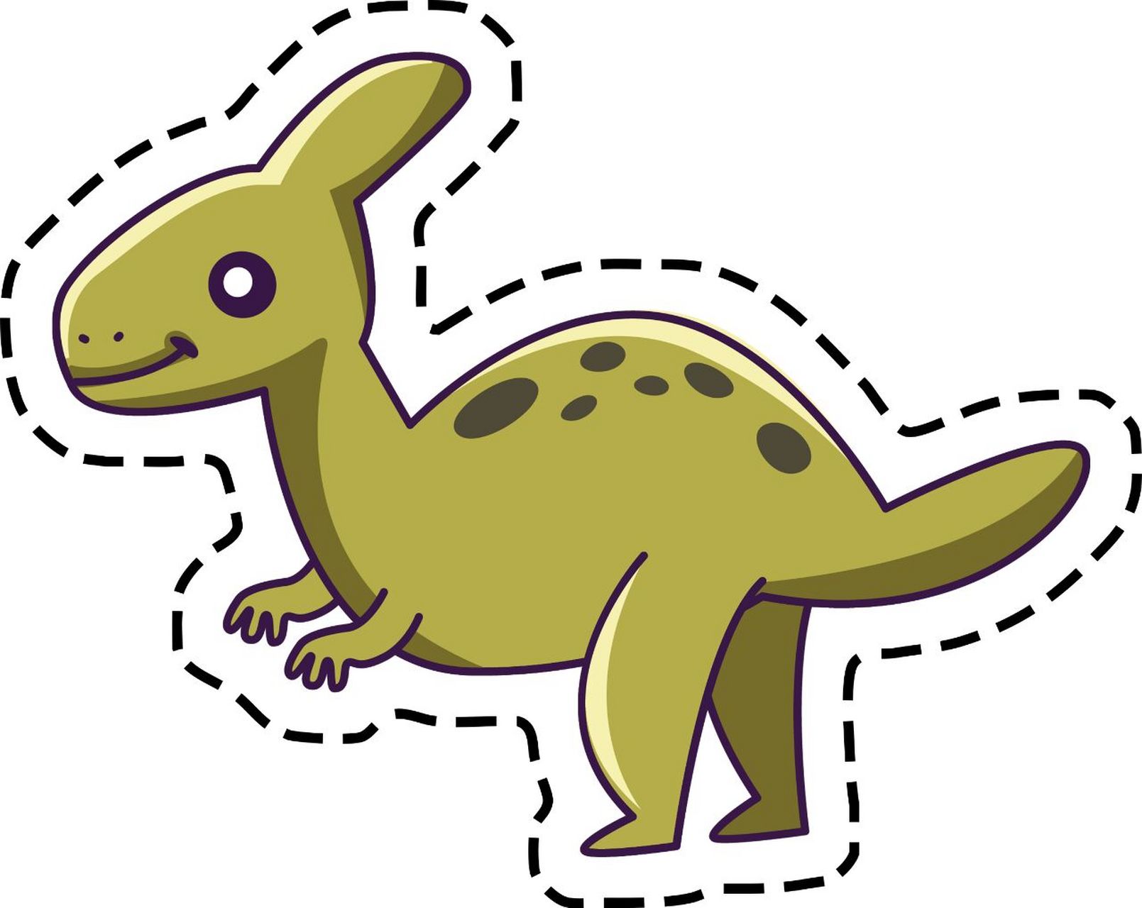 卡通小恐龙剪纸素材