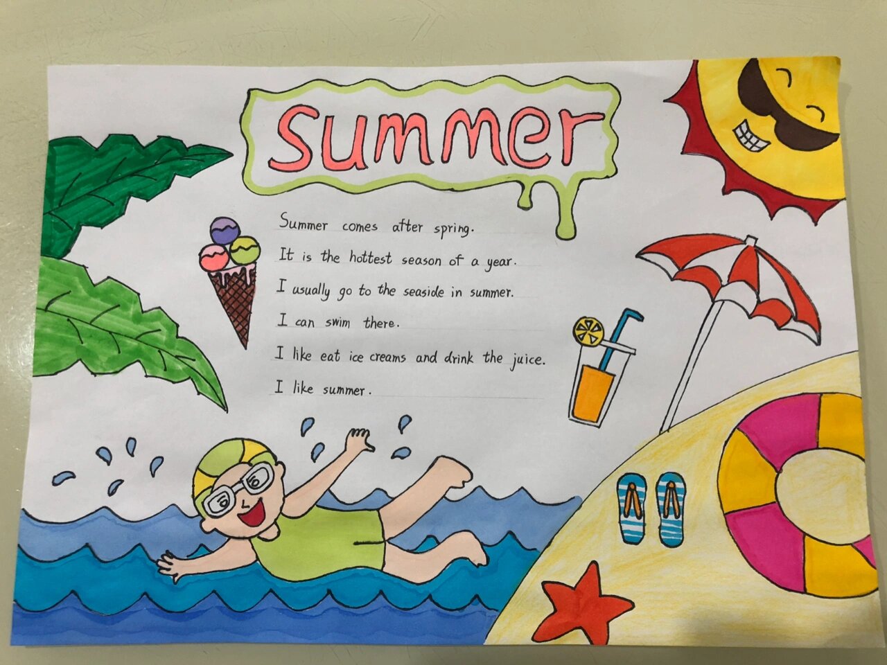 四季英语手抄报夏季