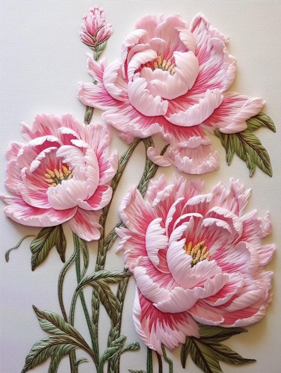 立体刺绣牡丹 #刺绣# #diy手工刺绣# #手工刺绣# #十字绣
