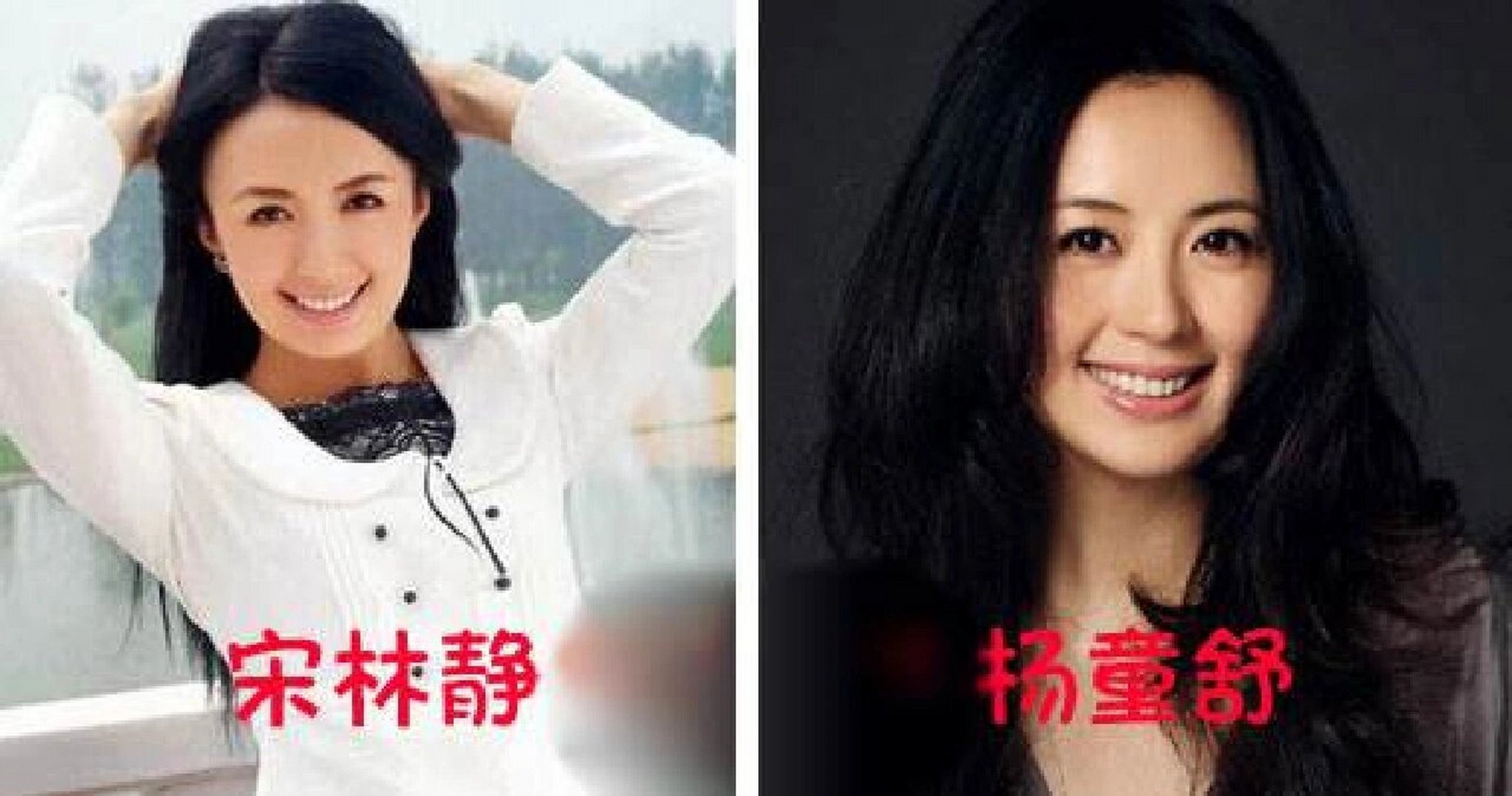 杨童舒和宋林静,长的真像 不过,后来证实是她们同一个人,于和伟妻子长