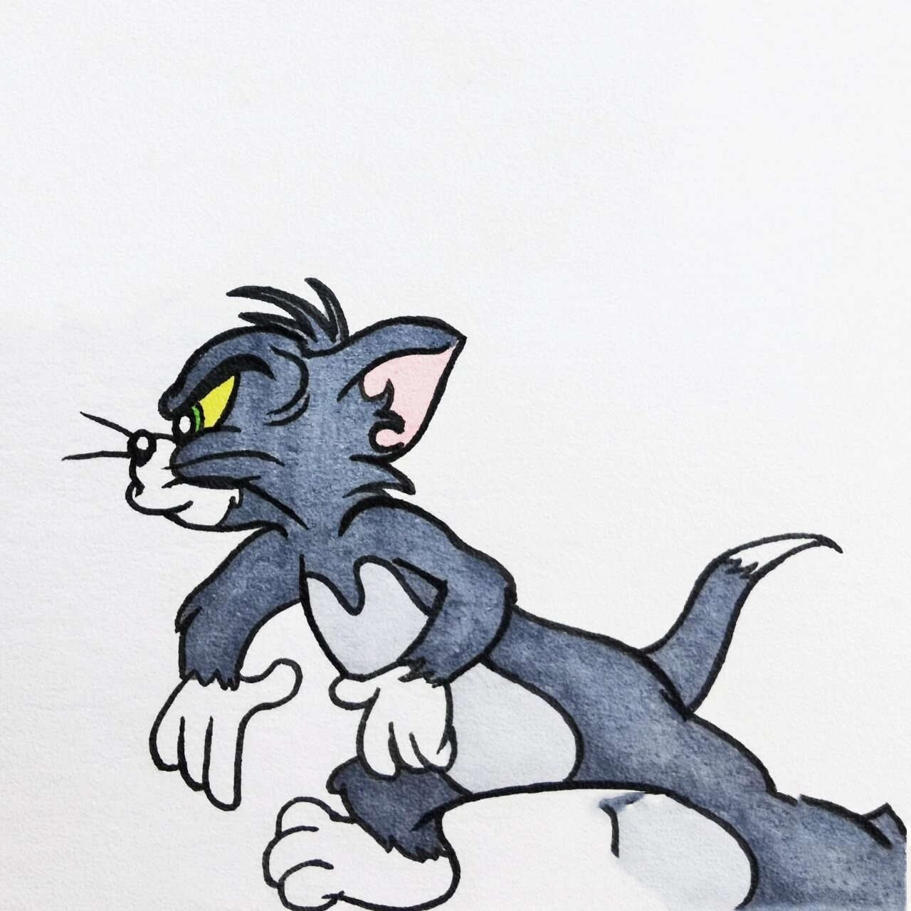 简笔画教程# #猫和老鼠# #画个简笔画