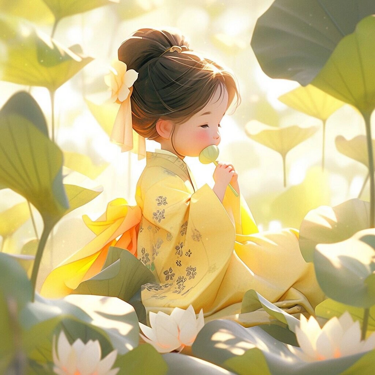 翩翩起舞的花仙子,#古风头像 #国风插画# #古風# #少女头像# #狗珑