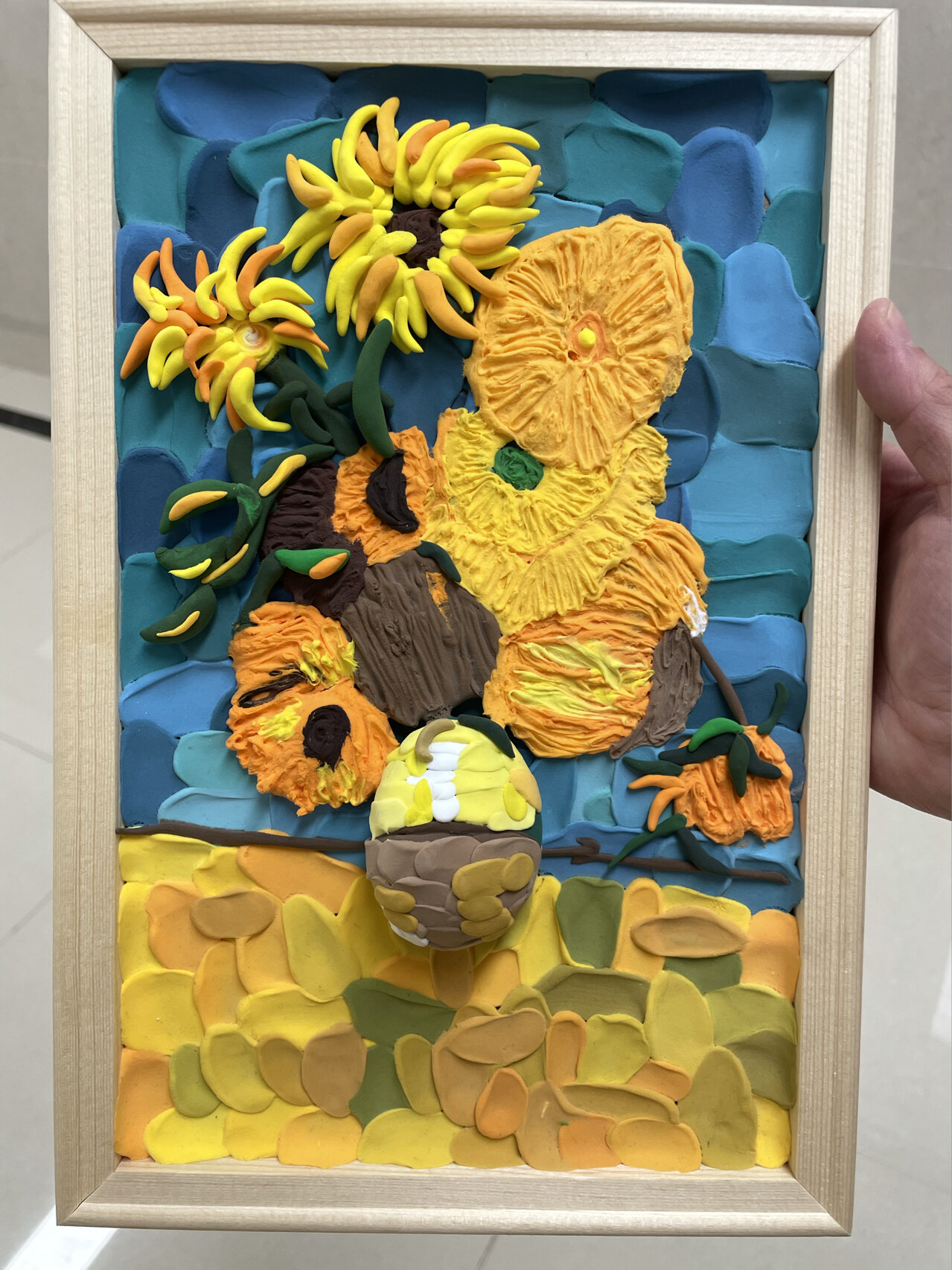 花卉主题浮雕超轻黏土作品分享幼教中职生